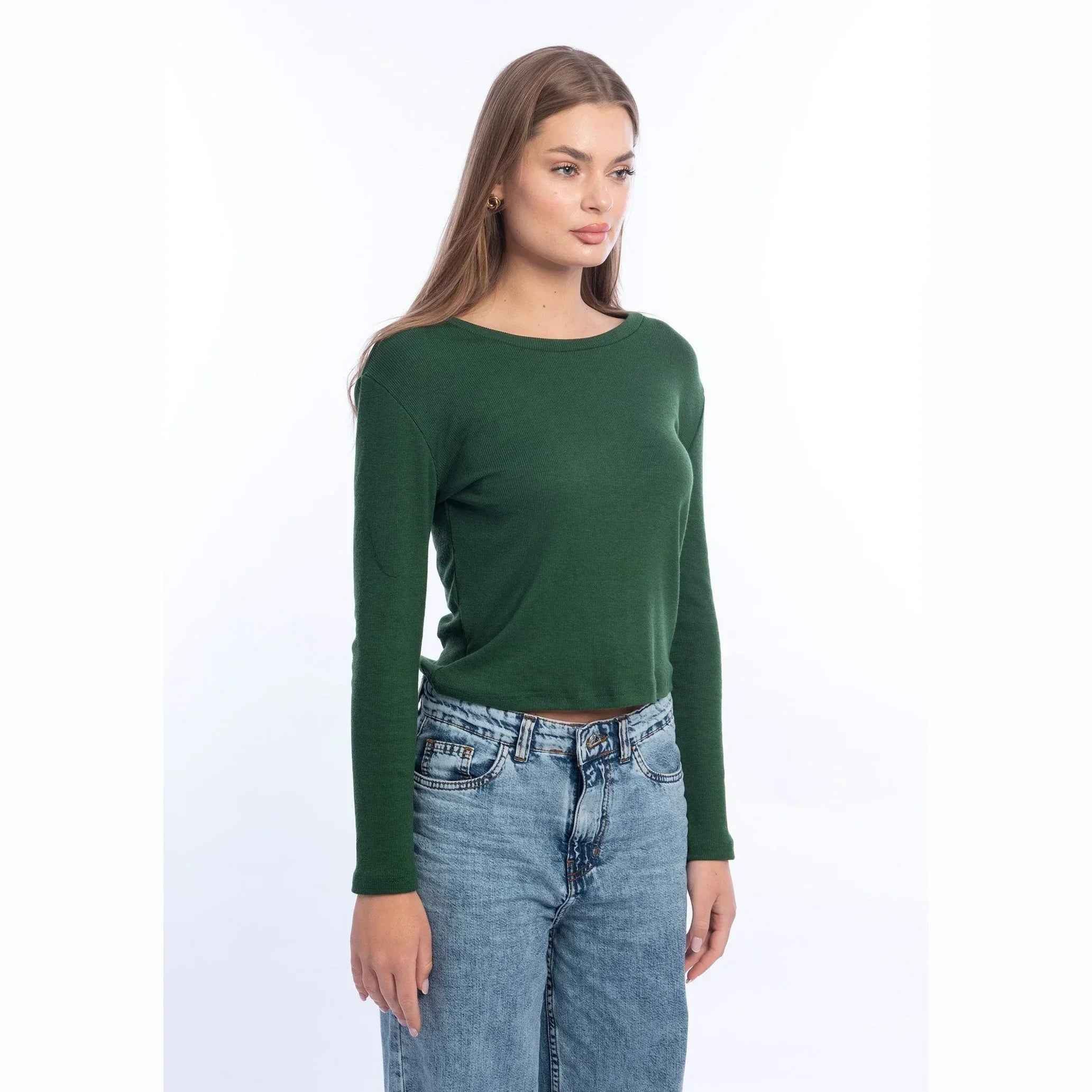 Long-sleeve Rounded-Neck Top - Viva - Babazzaro