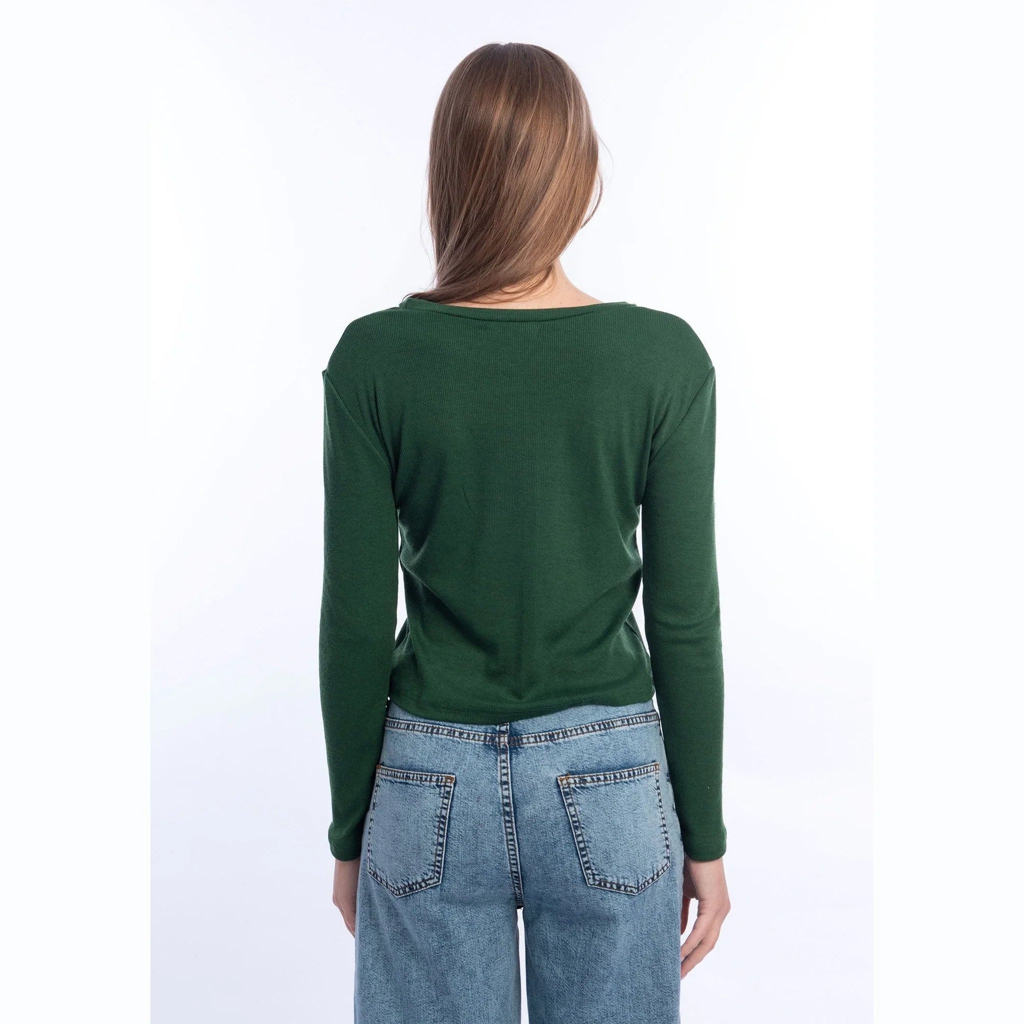 Viva - Long-sleeve Rounded-Neck Top 4