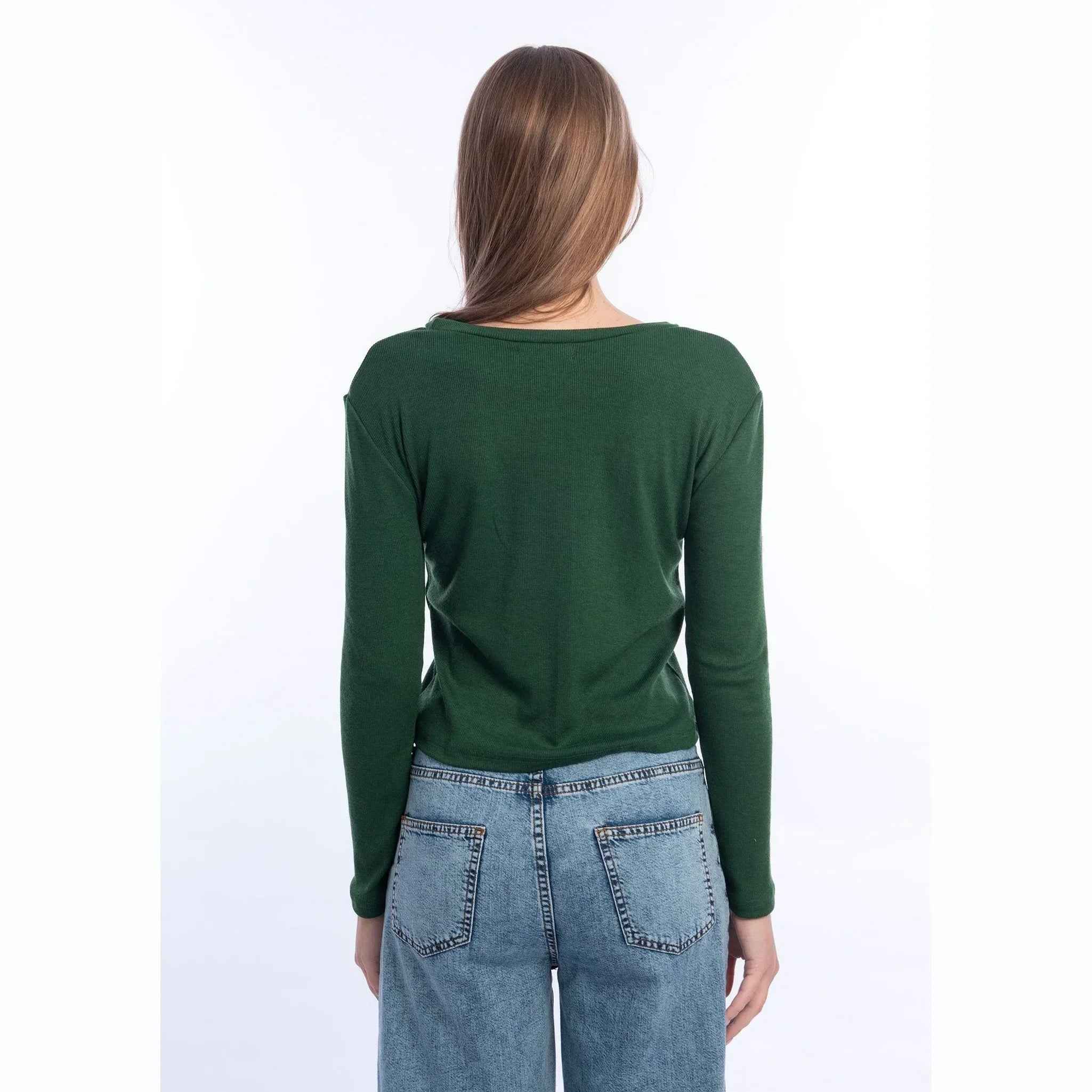 Long-sleeve Rounded-Neck Top - Viva - Babazzaro
