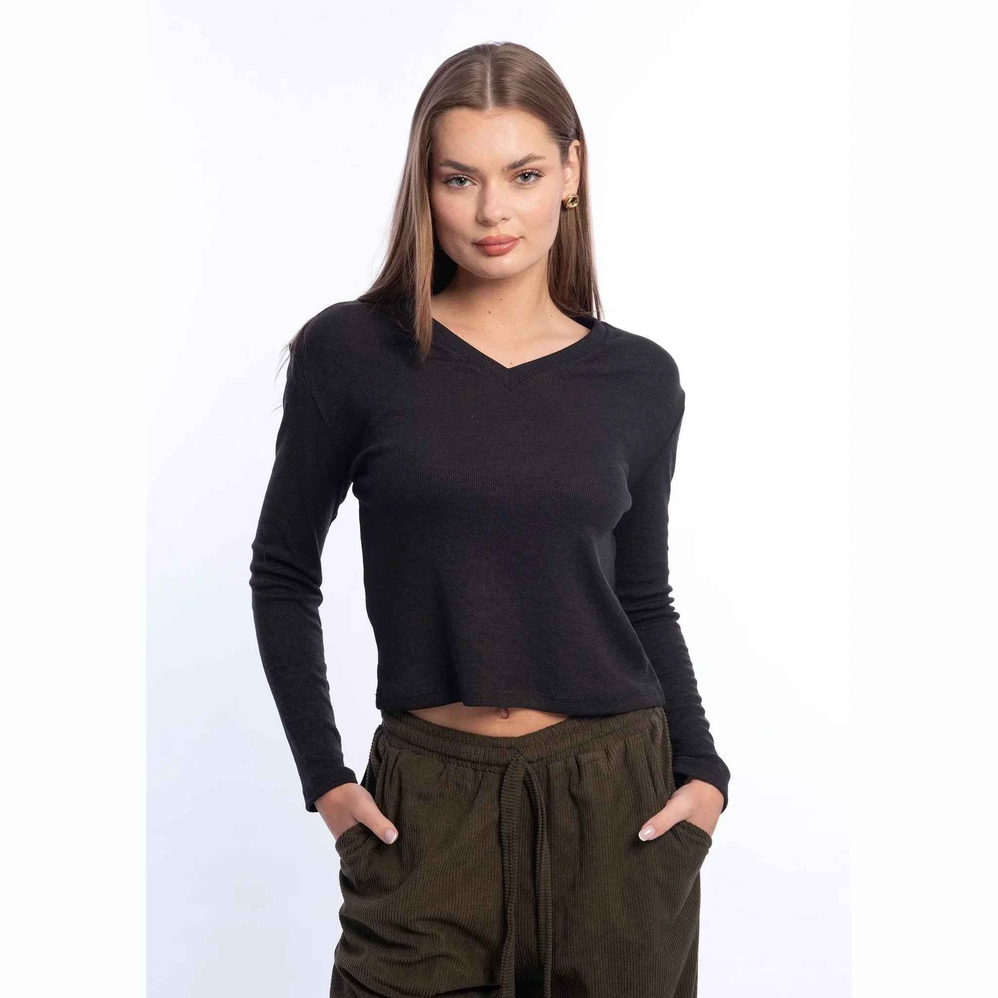 Long Sleeve V-Neck Top - Viva