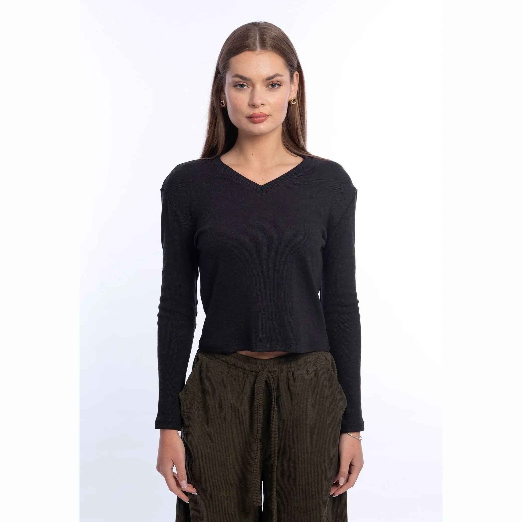 Long Sleeve V-Neck Top - Viva