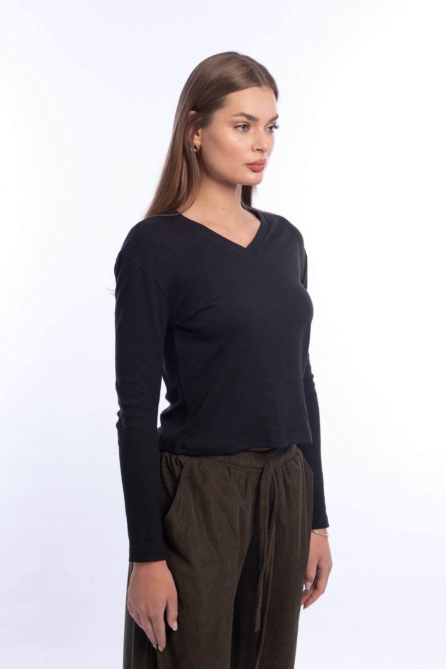 Viva - Long Sleeve V-Neck Top 3
