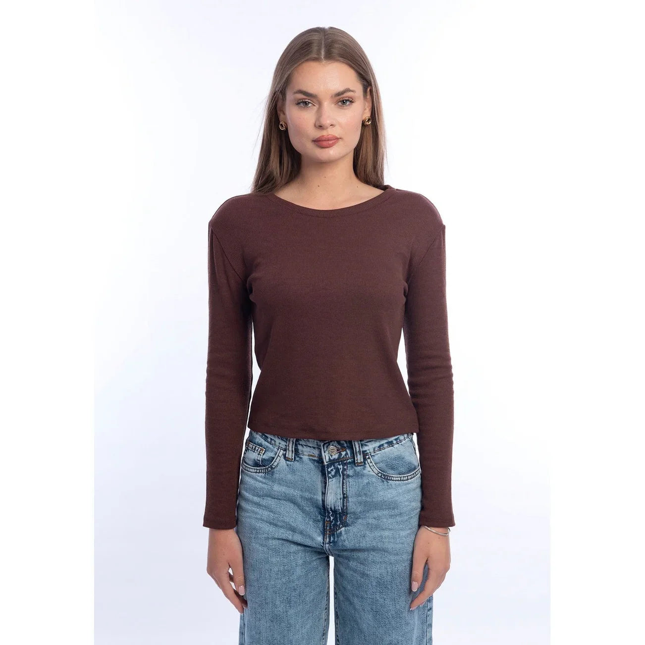 Viva - Long-sleeve Rounded-Neck Top 6