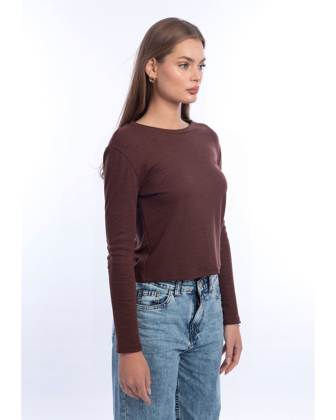 Viva - Long-sleeve Rounded-Neck Top 6