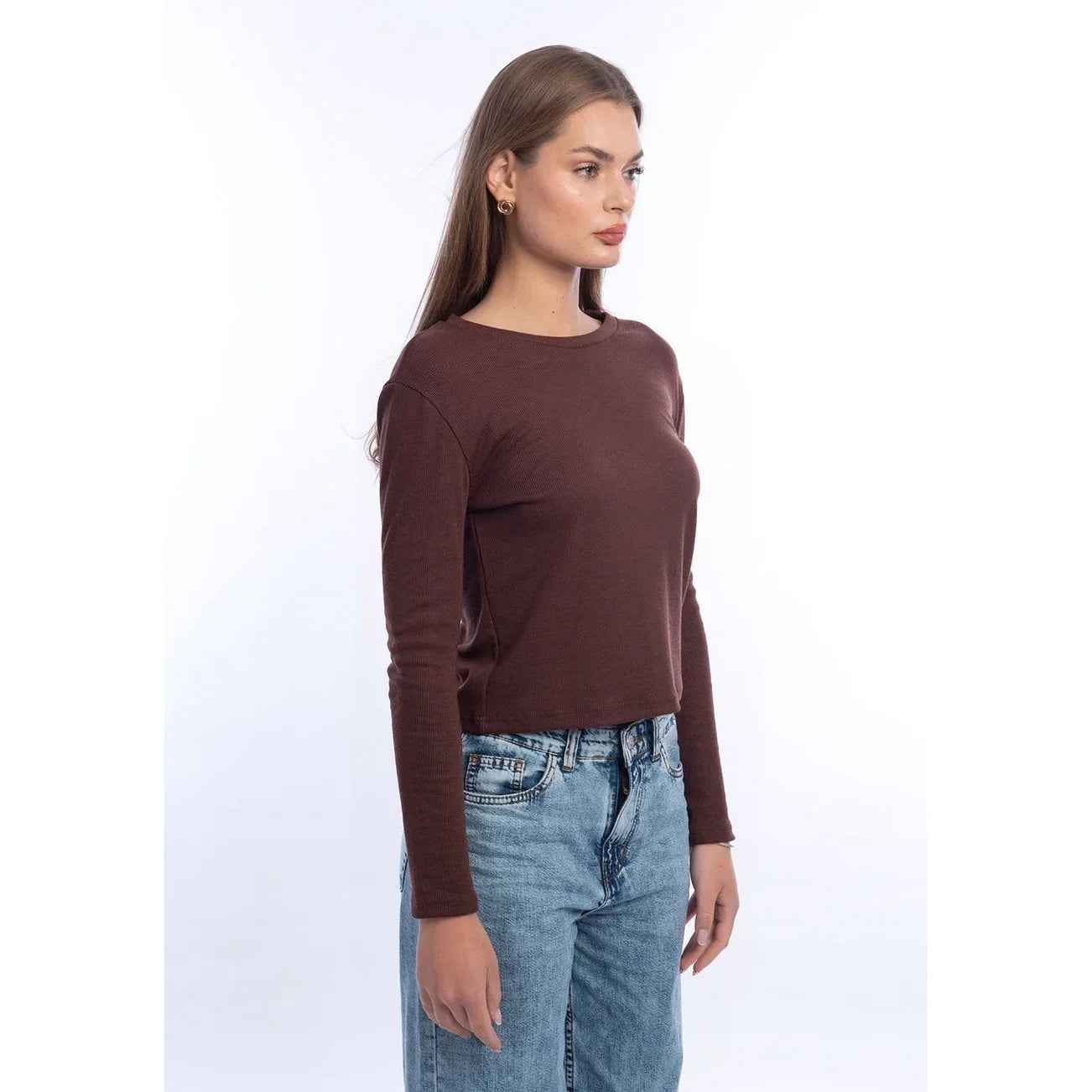 Long-sleeve Rounded-Neck Top - Viva - Babazzaro