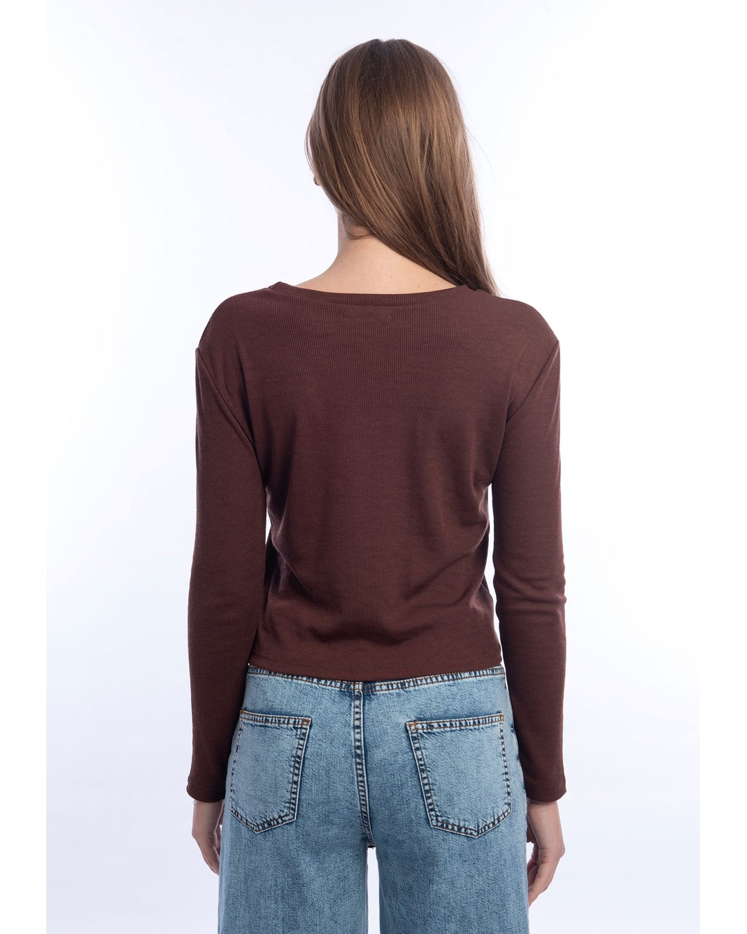 Viva - Long-sleeve Rounded-Neck Top 7