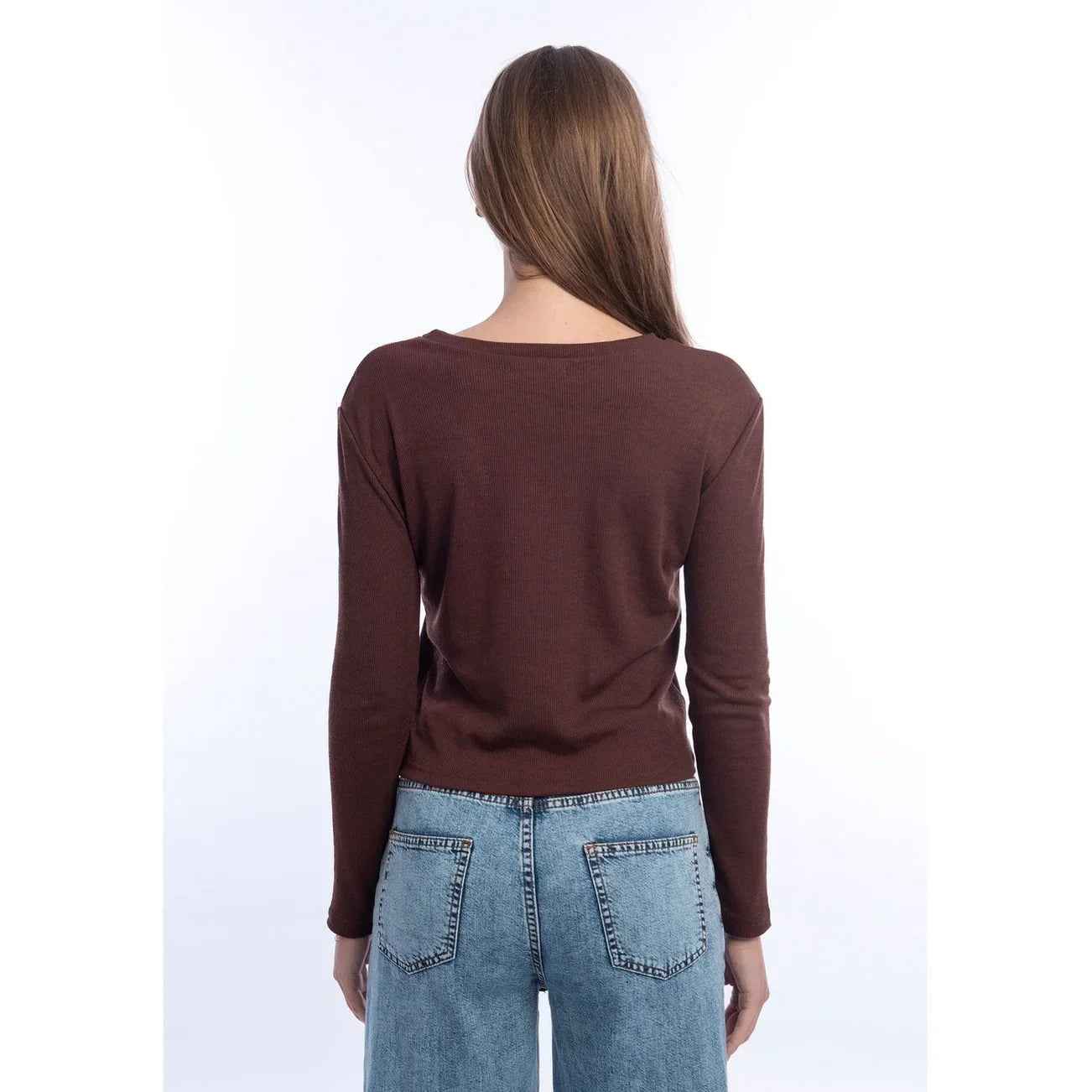 Long-sleeve Rounded-Neck Top - Viva