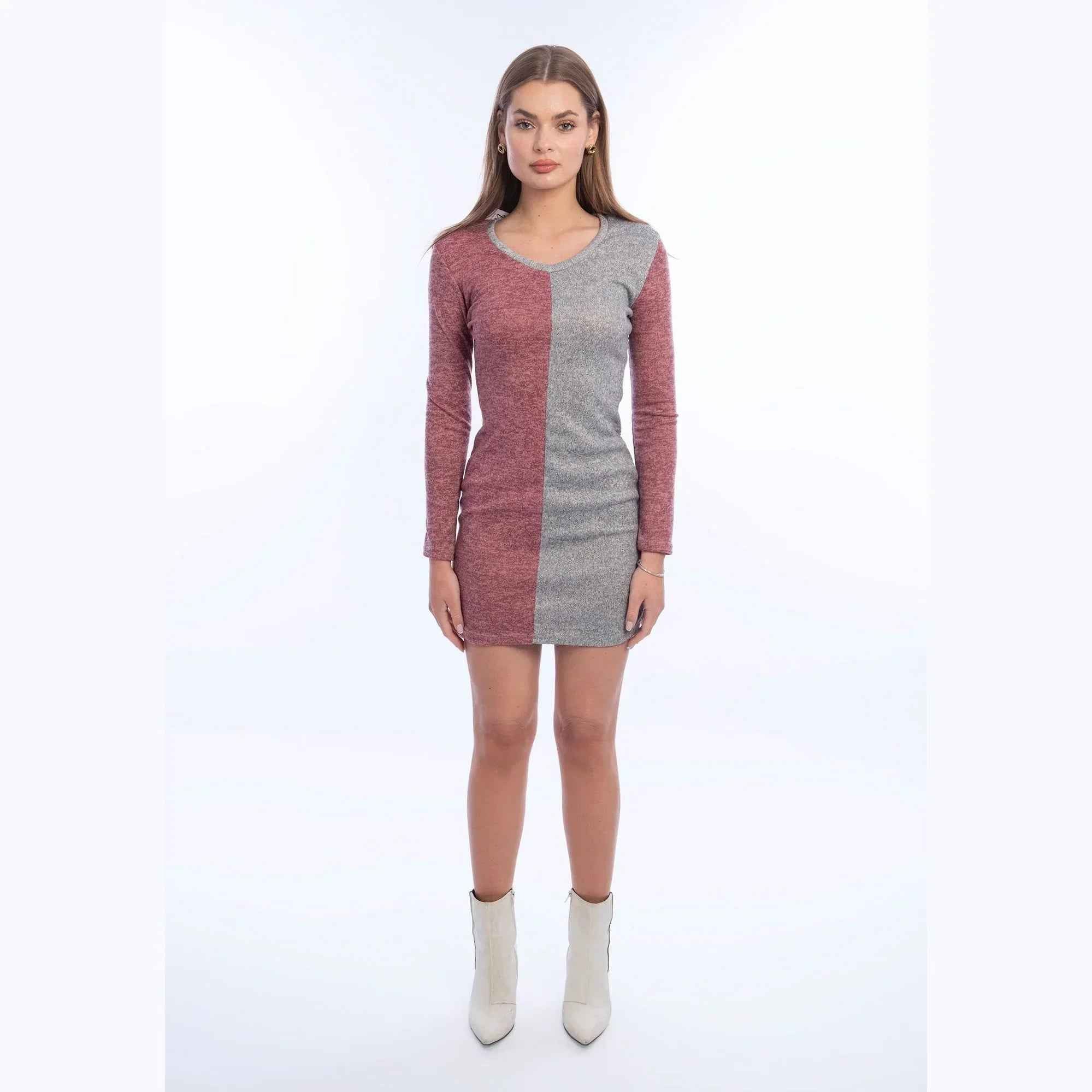 Two-tone Bodycon Dress - Viva - Babazzaro