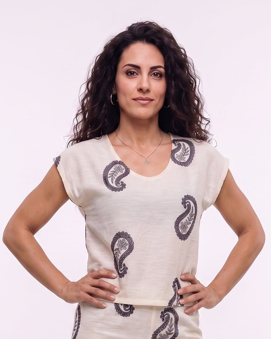 Linen Printed Top - Viva 1