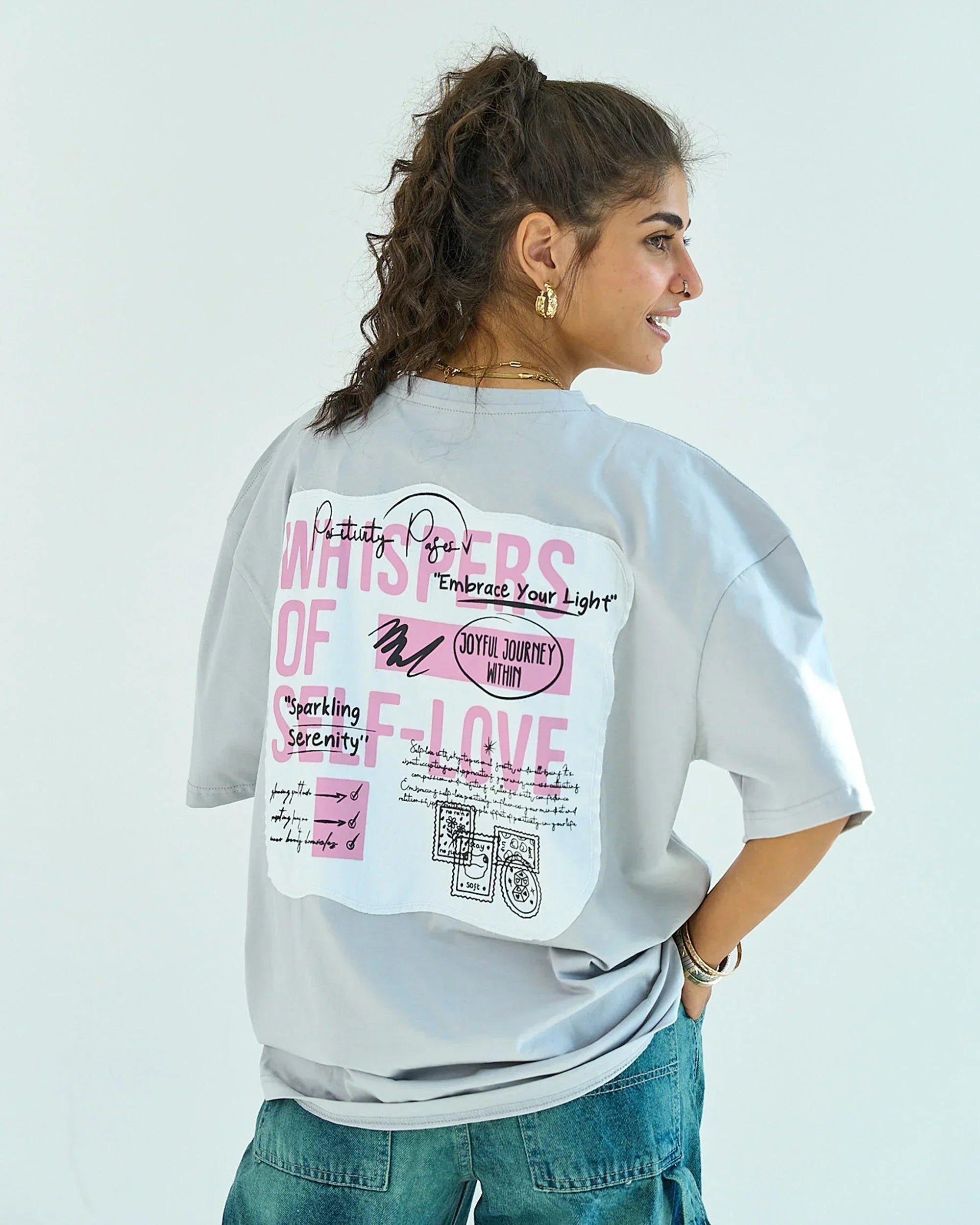 Whispers Unisex Oversized SS T-Shirt - Grey - NAS Trends - Babazzaro