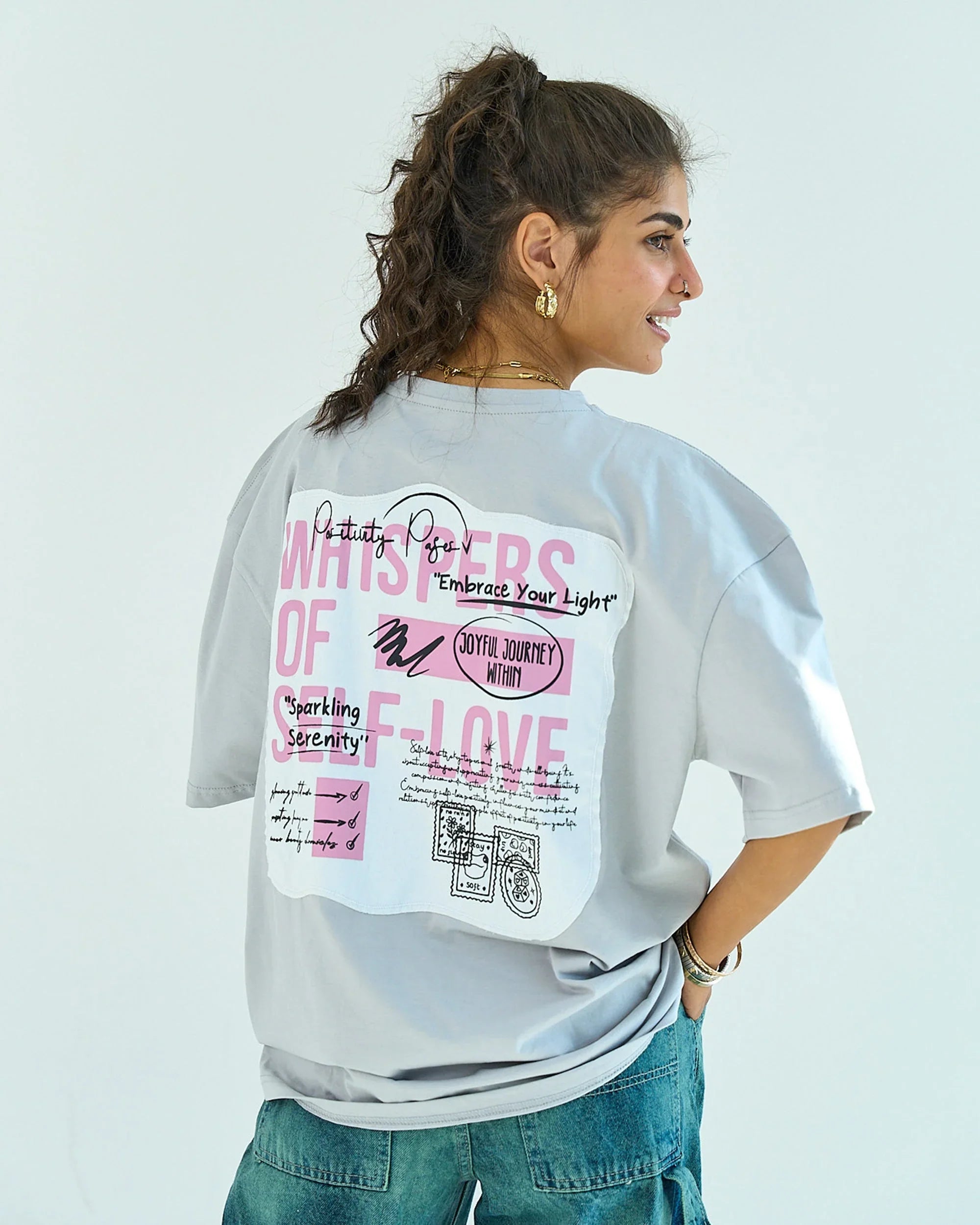 NAS Trends - Whispers Unisex Oversized SS T-Shirt - Grey 5