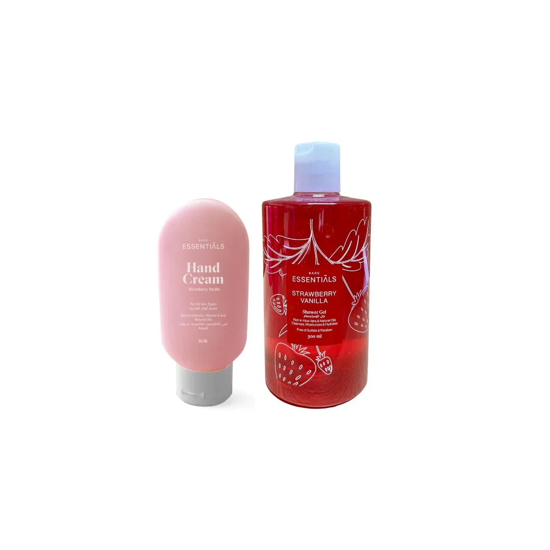 Shower Gel Strawberry Vanilla & Hand Cream Strawberry Vanilla - Essentials - Babazzaro