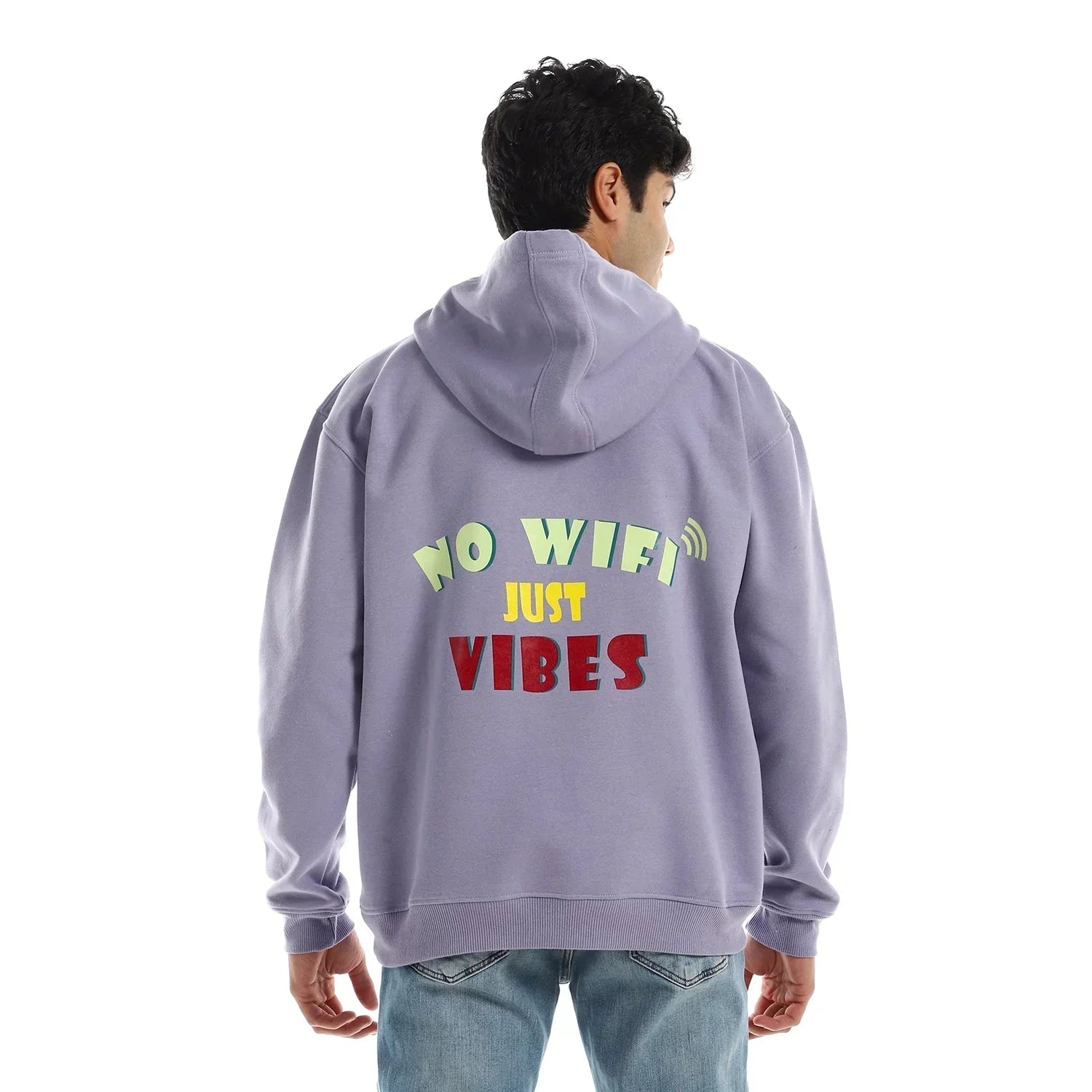 Wifi Unisex Oversized Hoodie-Lila - NAS Trends - Babazzaro