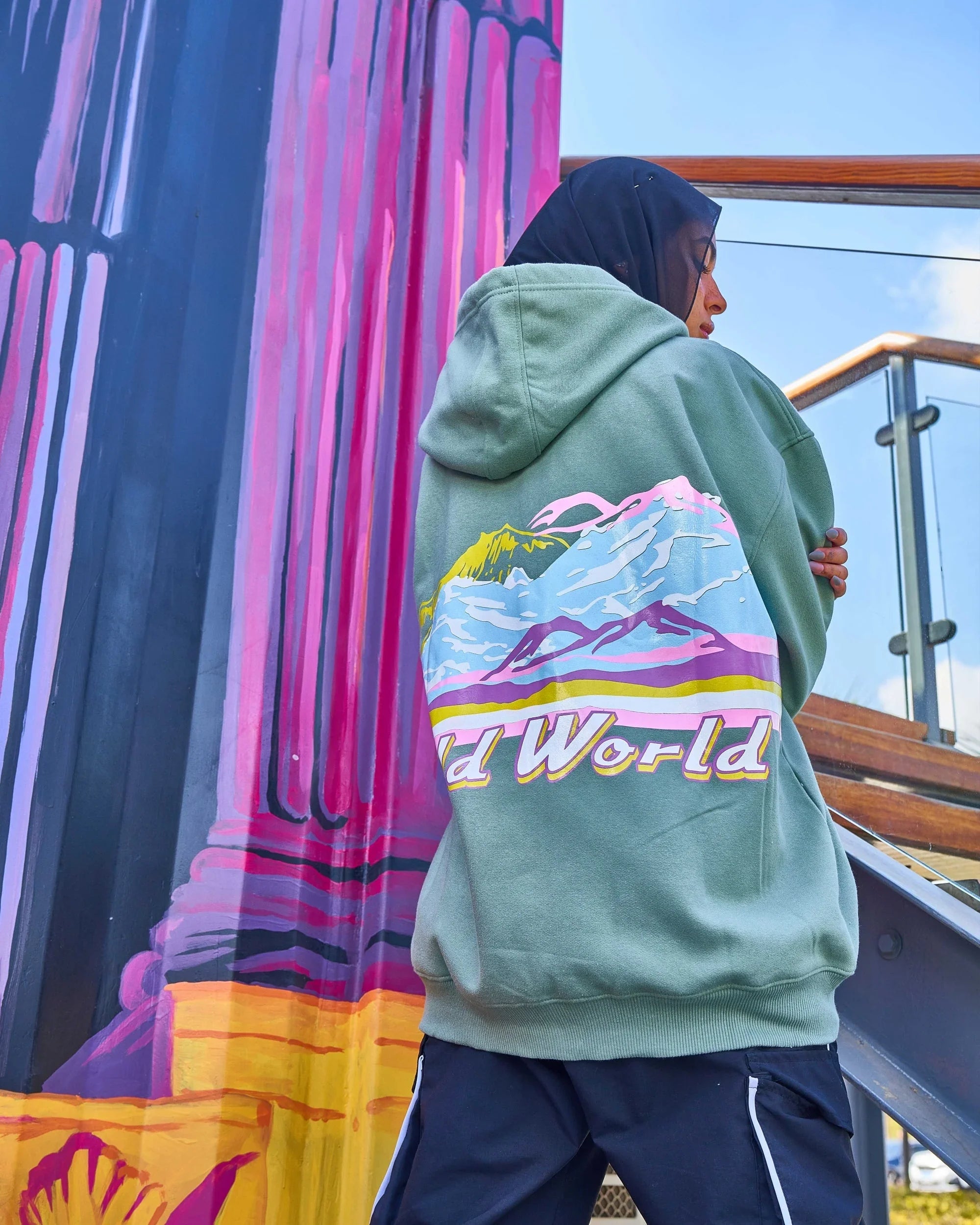 NAS Trends - Cold Mountain Unisex Oversized Zip-up Hoodie-Olive 1