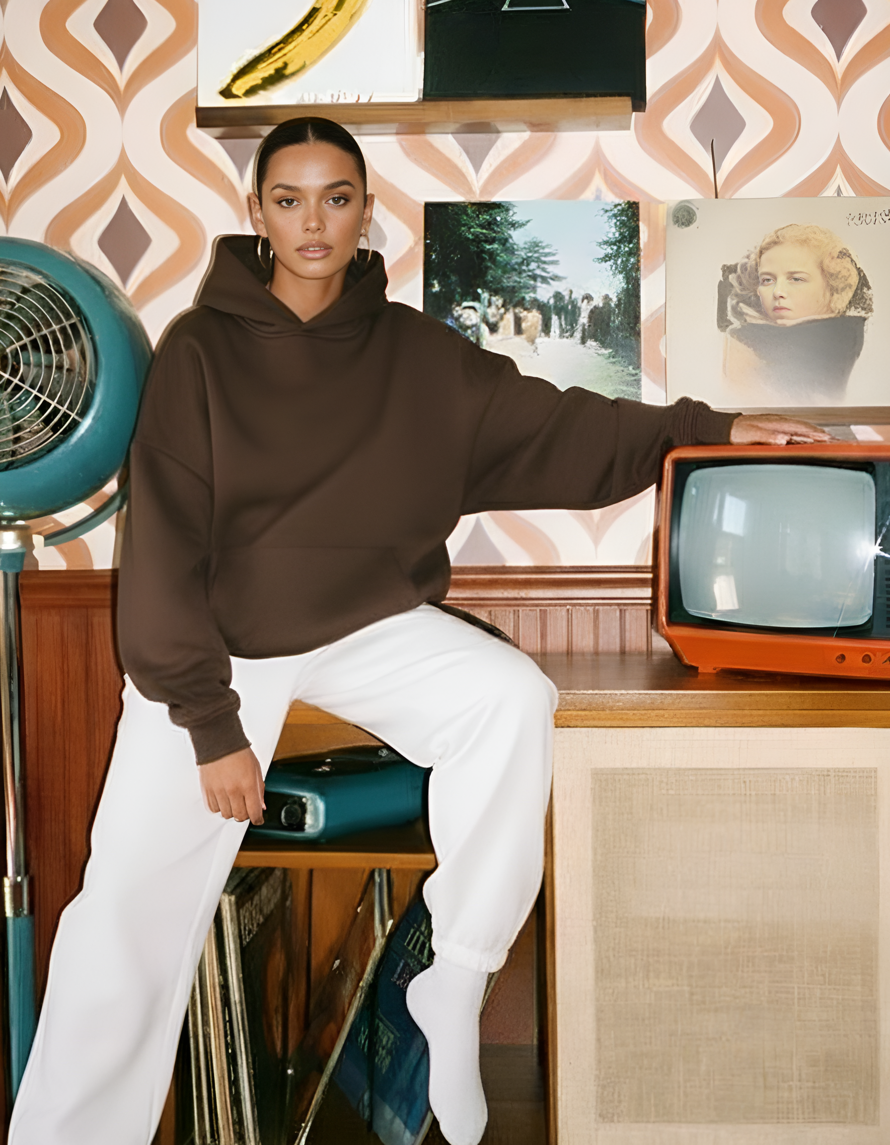 El Arabi Asli Unisex Oversized Hoodie - Brown W - NAS Trends 1