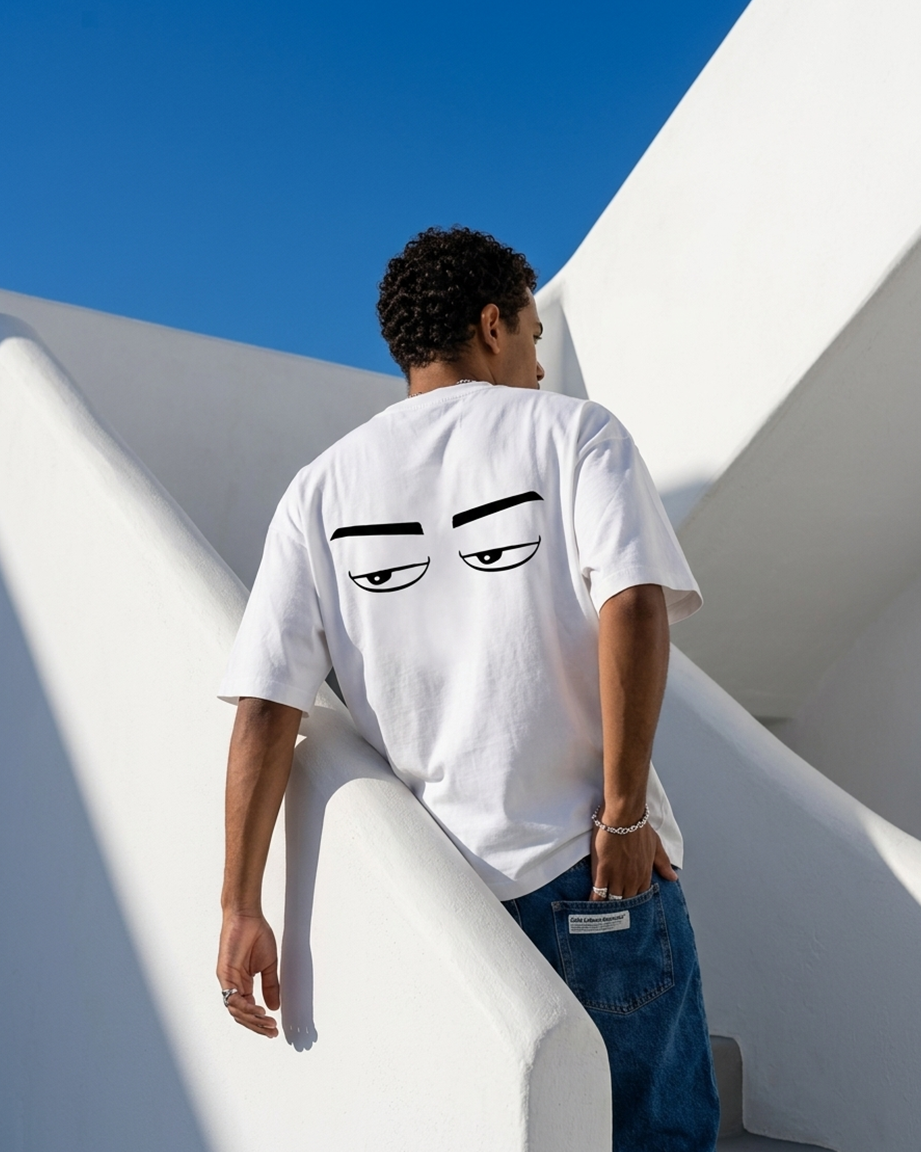Ma3lesh Men Oversized SS T-Shirt - Off White - NAS Trends