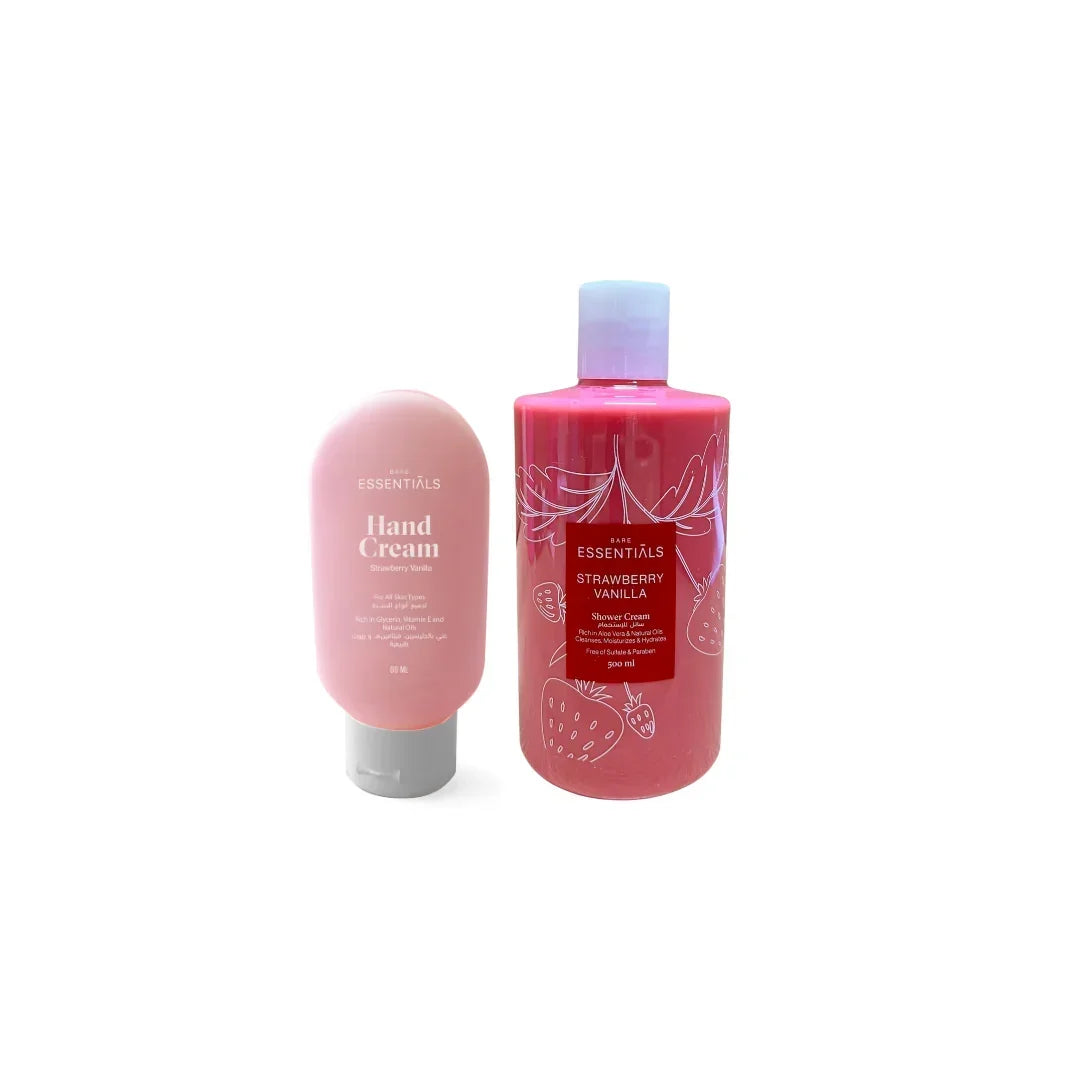 Shower Cream Strawberry Vanilla & Hand Cream Strawberry Vanilla - Essentials - Babazzaro