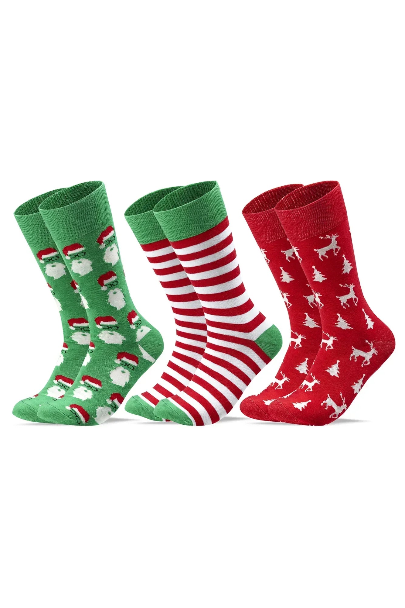 Men Set Of 3 Christmas Gift Santa Socks - Sam Socks - Babazzaro