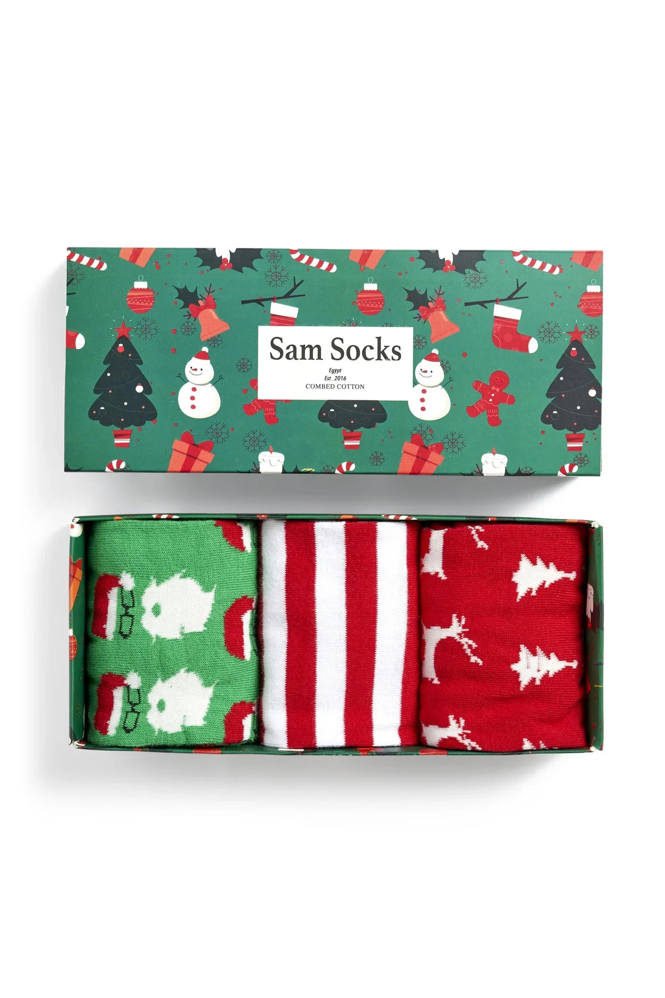 Sam Socks - Women Set Of 3 Long Christmas Gift Socks Multi Color 2