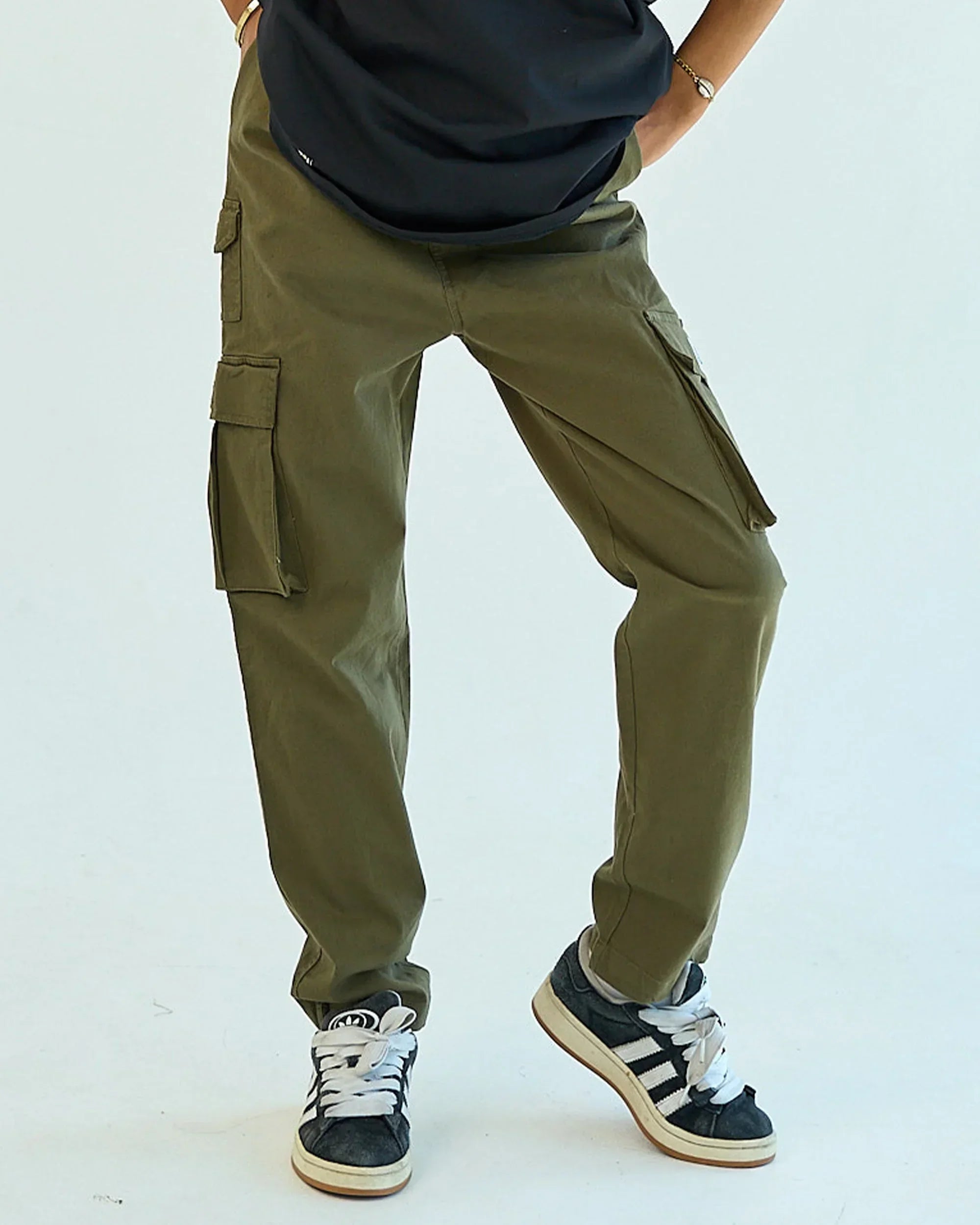 Basic Unisex Cargo Pants - Dark Olive - NAS Trends - Babazzaro