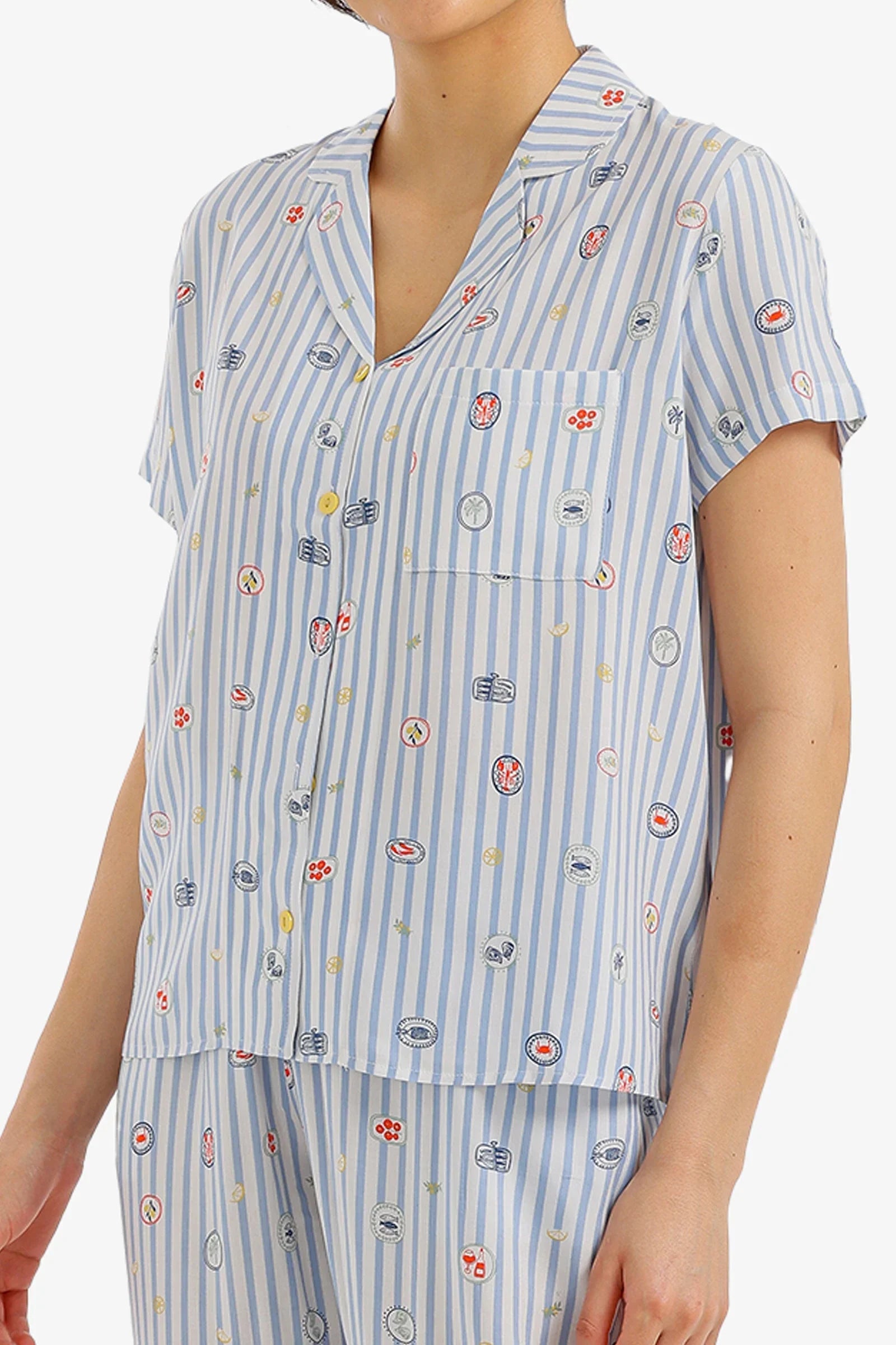 Striped Mini Print Pyjama Set - Carina - Babazzaro