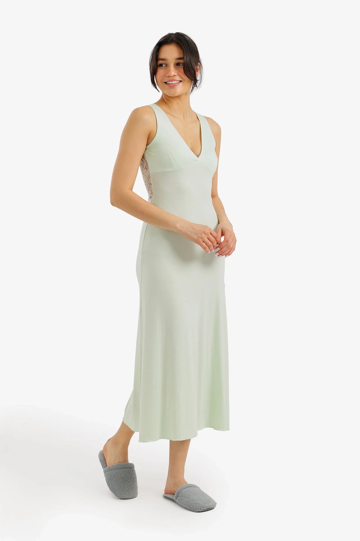 Side-Slit Midi Nightgown - Carina 34