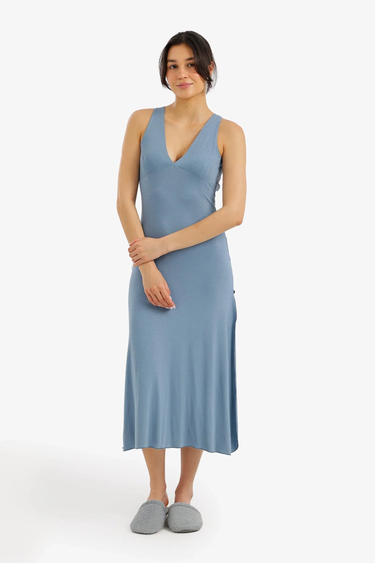 Side-Slit Midi Nightgown - Carina 24