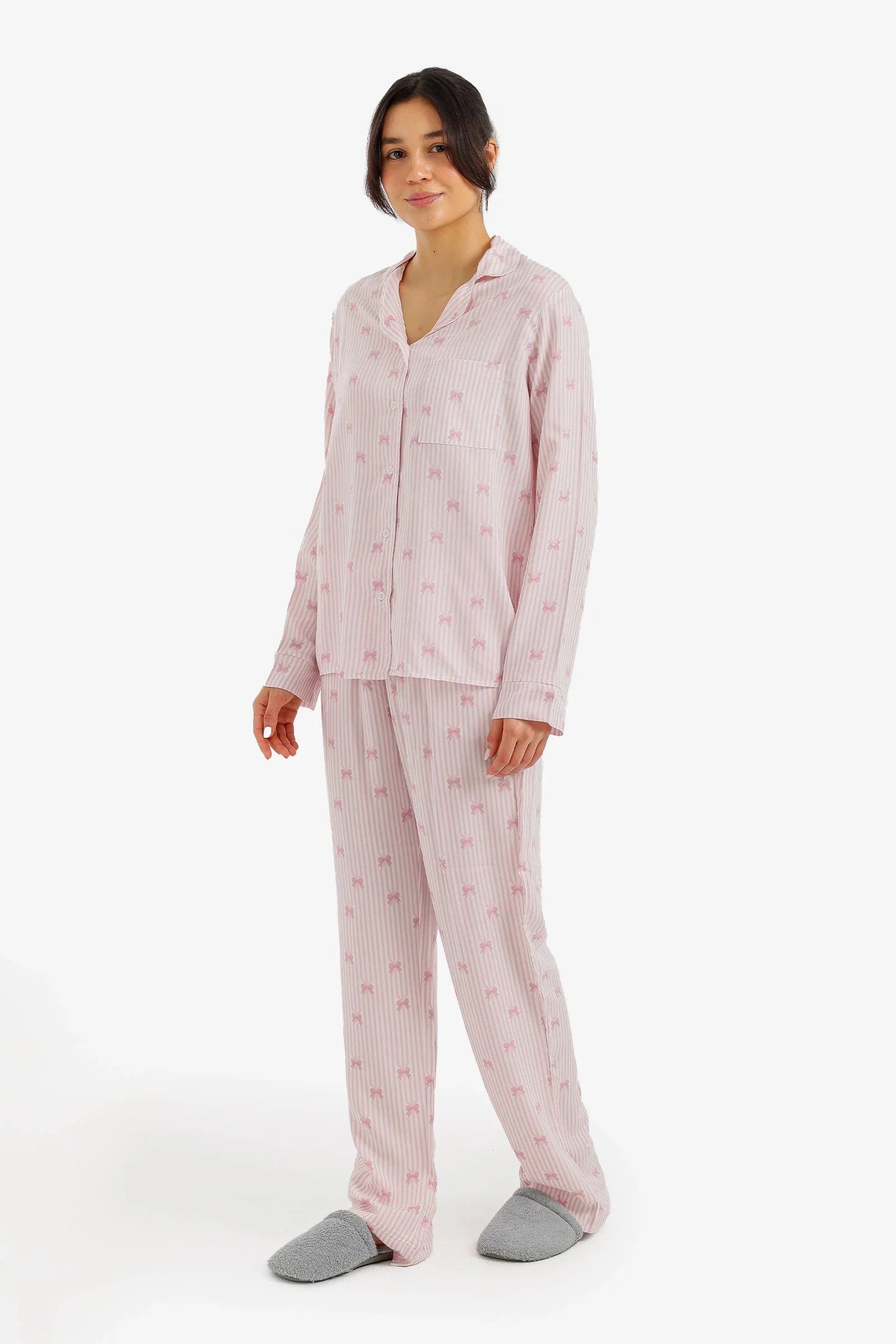 Striped Bow Pyjama Set - Carina - Babazzaro