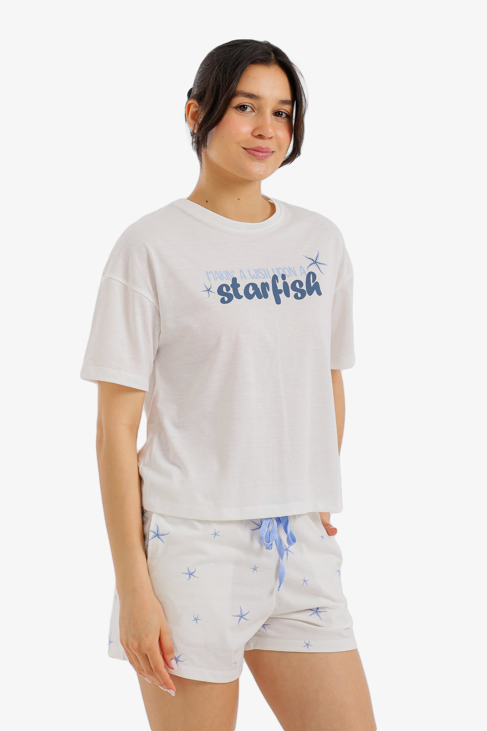 Starfish Text Pajama Set - Carina - Babazzaro