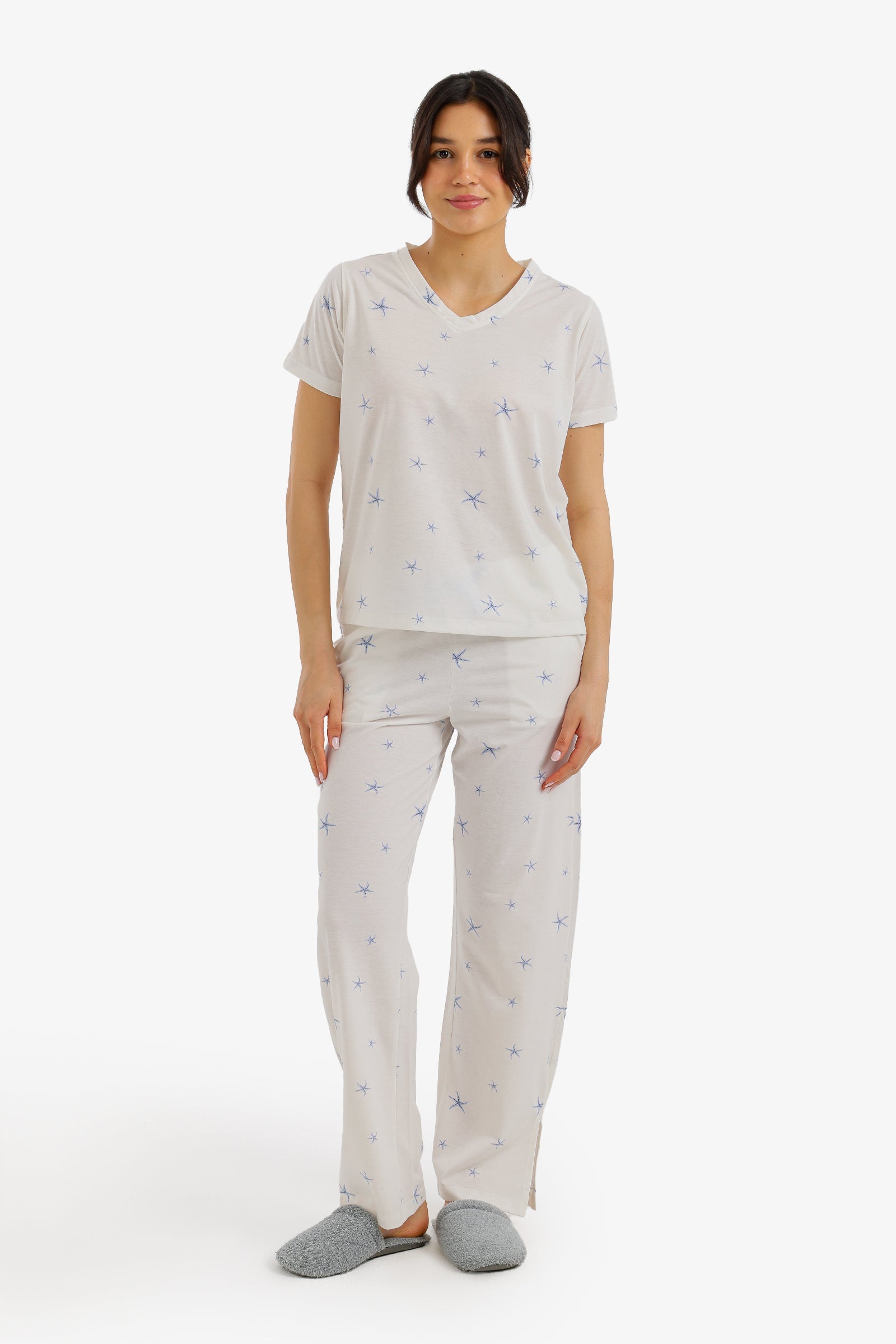 Star Print Cotton Pajama Set - Carina - Babazzaro