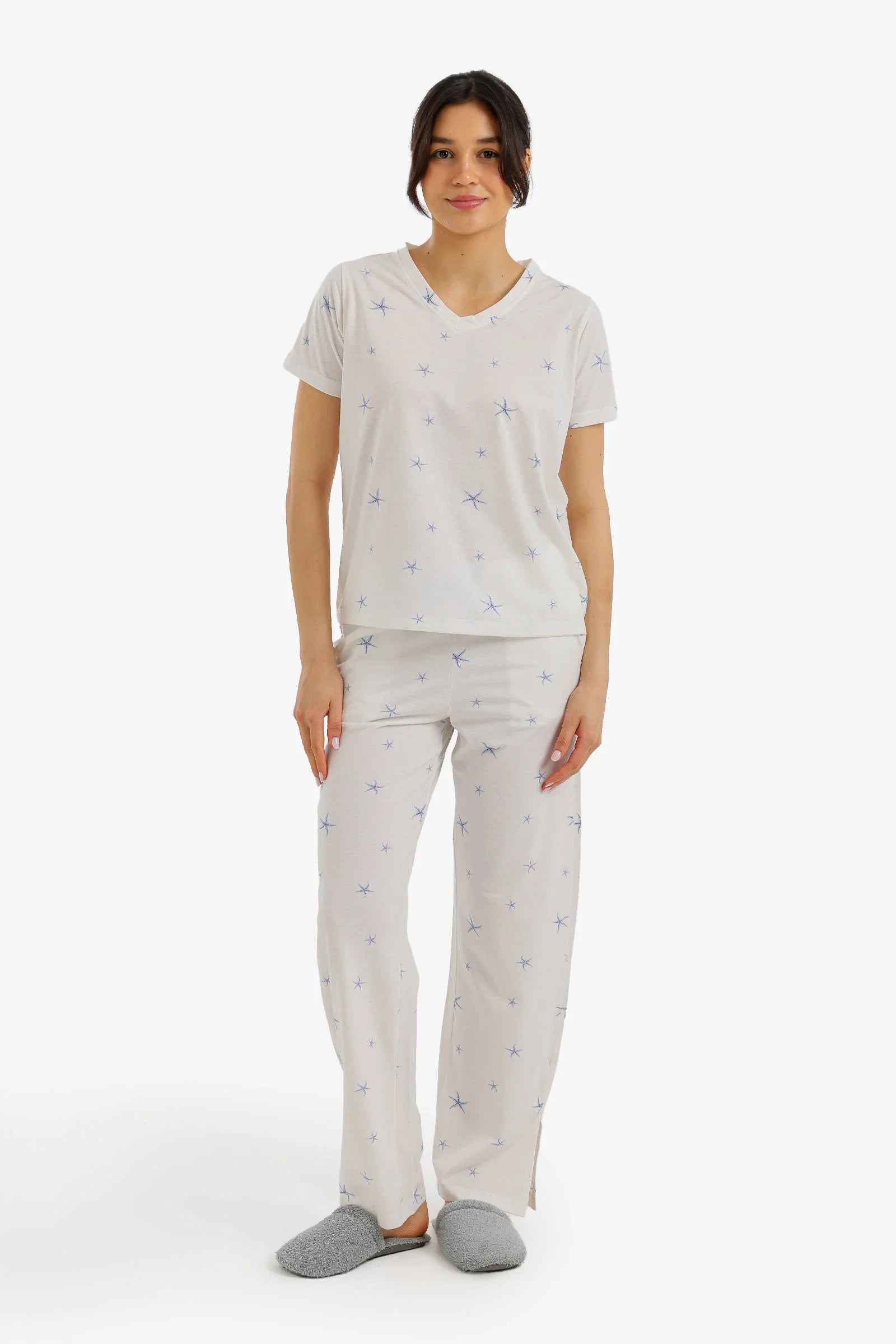 Star Print Cotton Pajama Set - Carina - Babazzaro