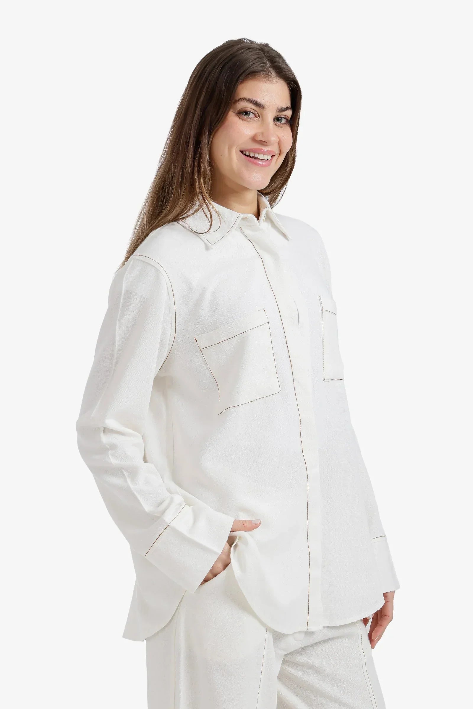 Carina - Contrast-Stitch Utility Shirt 2