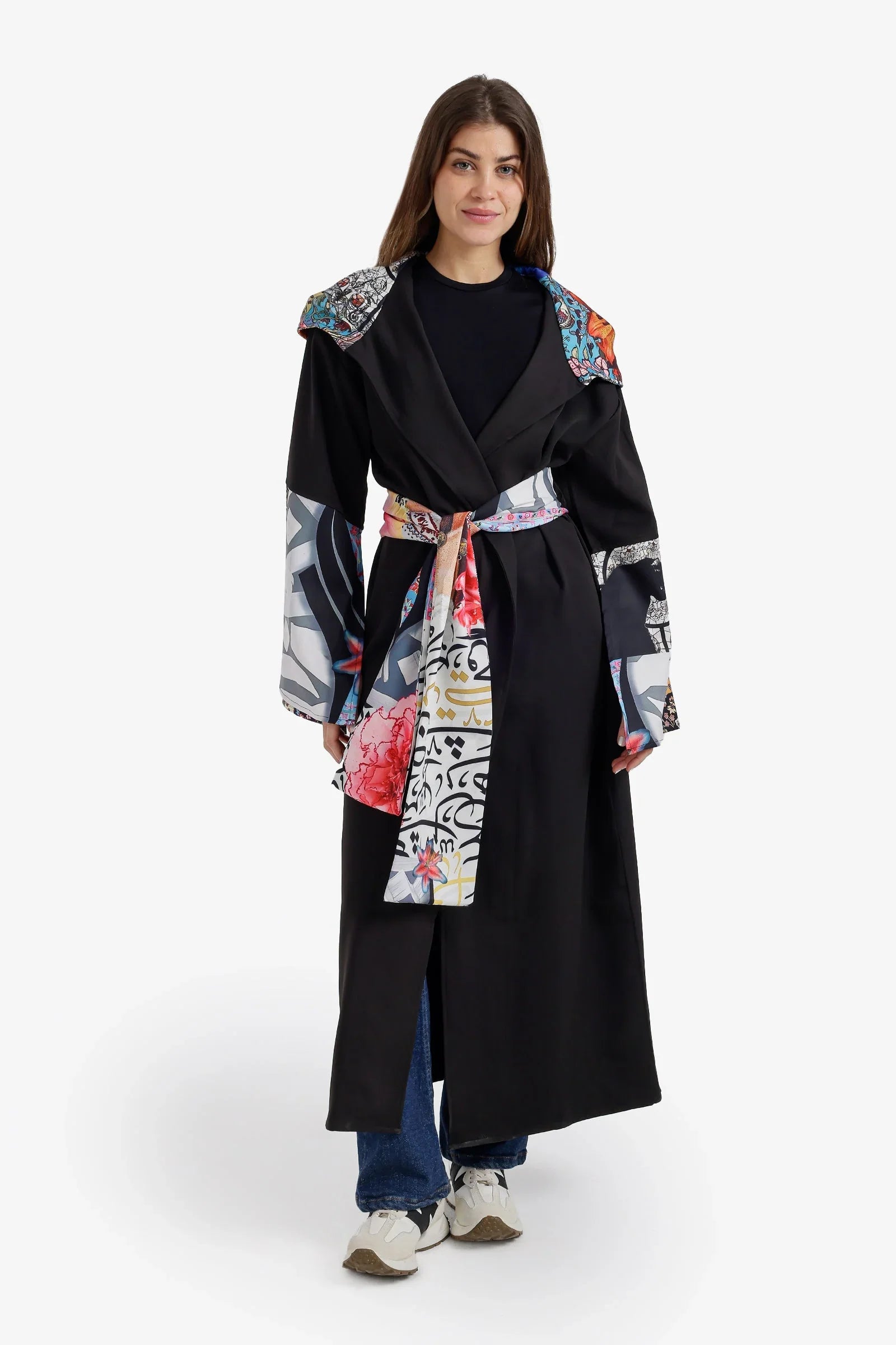 Carina - Contrast-Print Midi Kimono 1