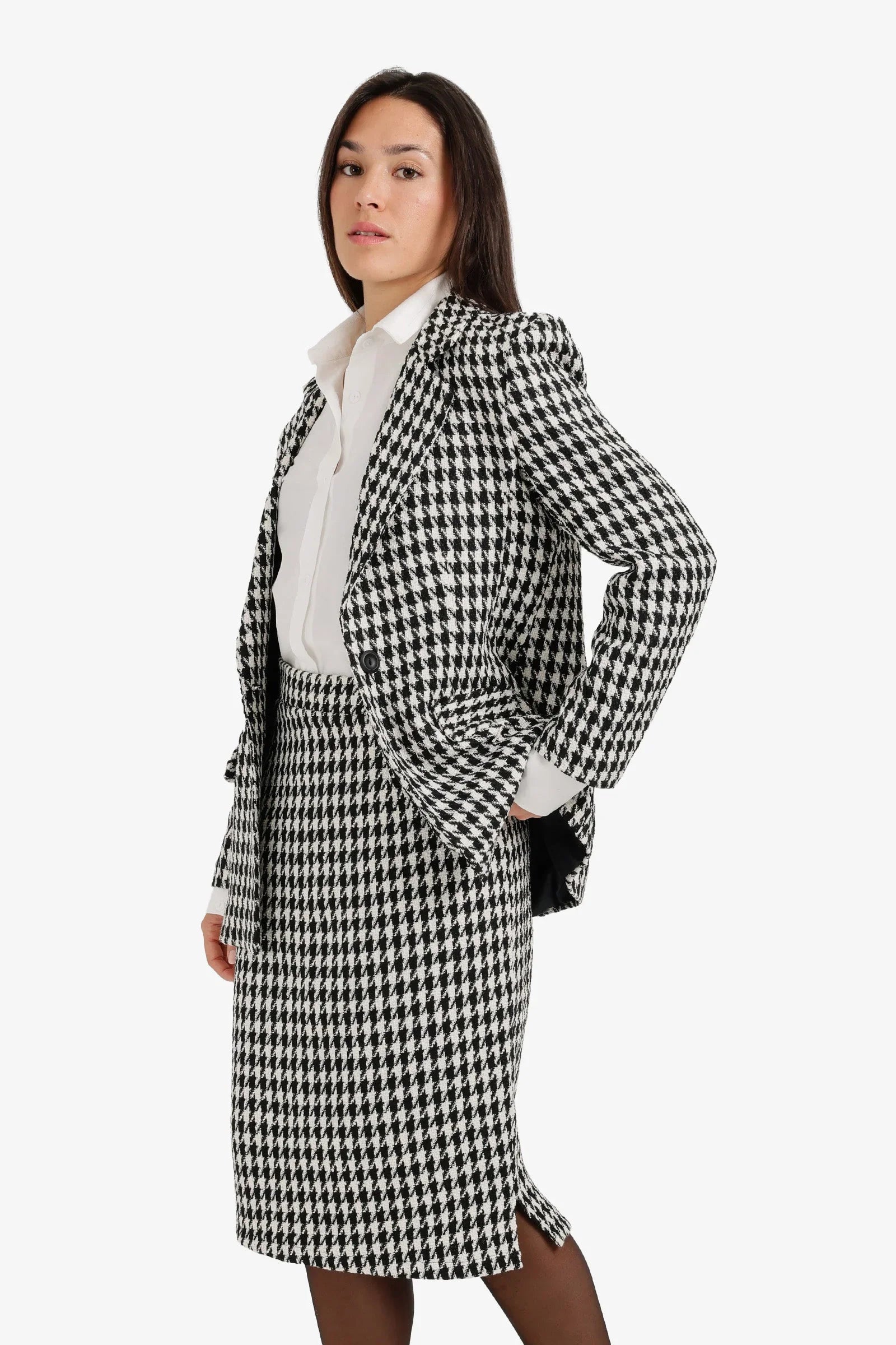 Houndstooth Notch - Collar Blazer - Clue - Babazzaro