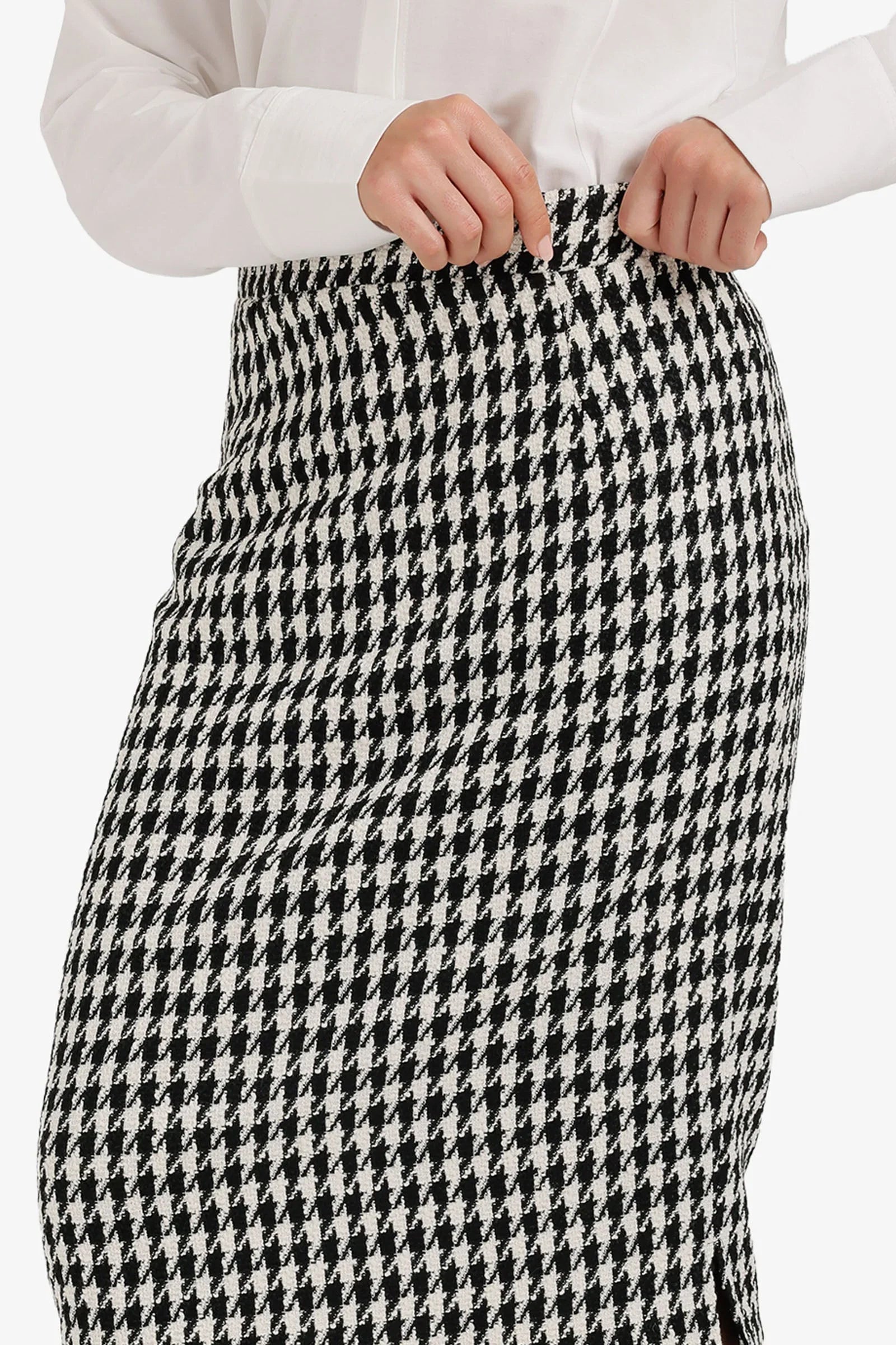 Houndstooth Pencil Skirt - Clue - Babazzaro