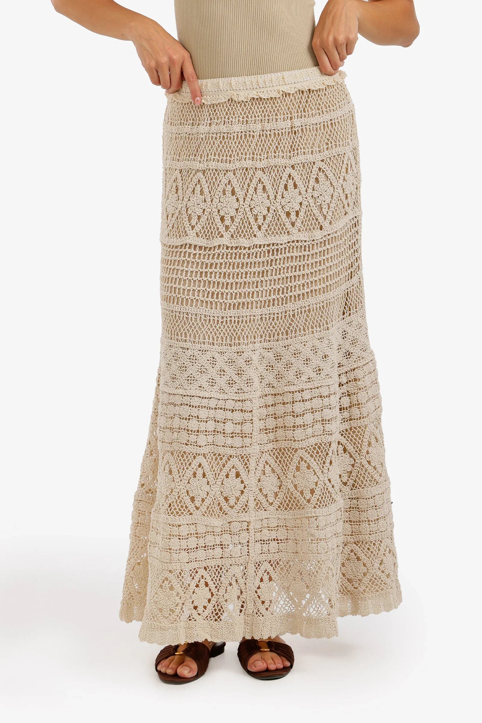Tiered Crochet Maxi Skirt - Carina 3