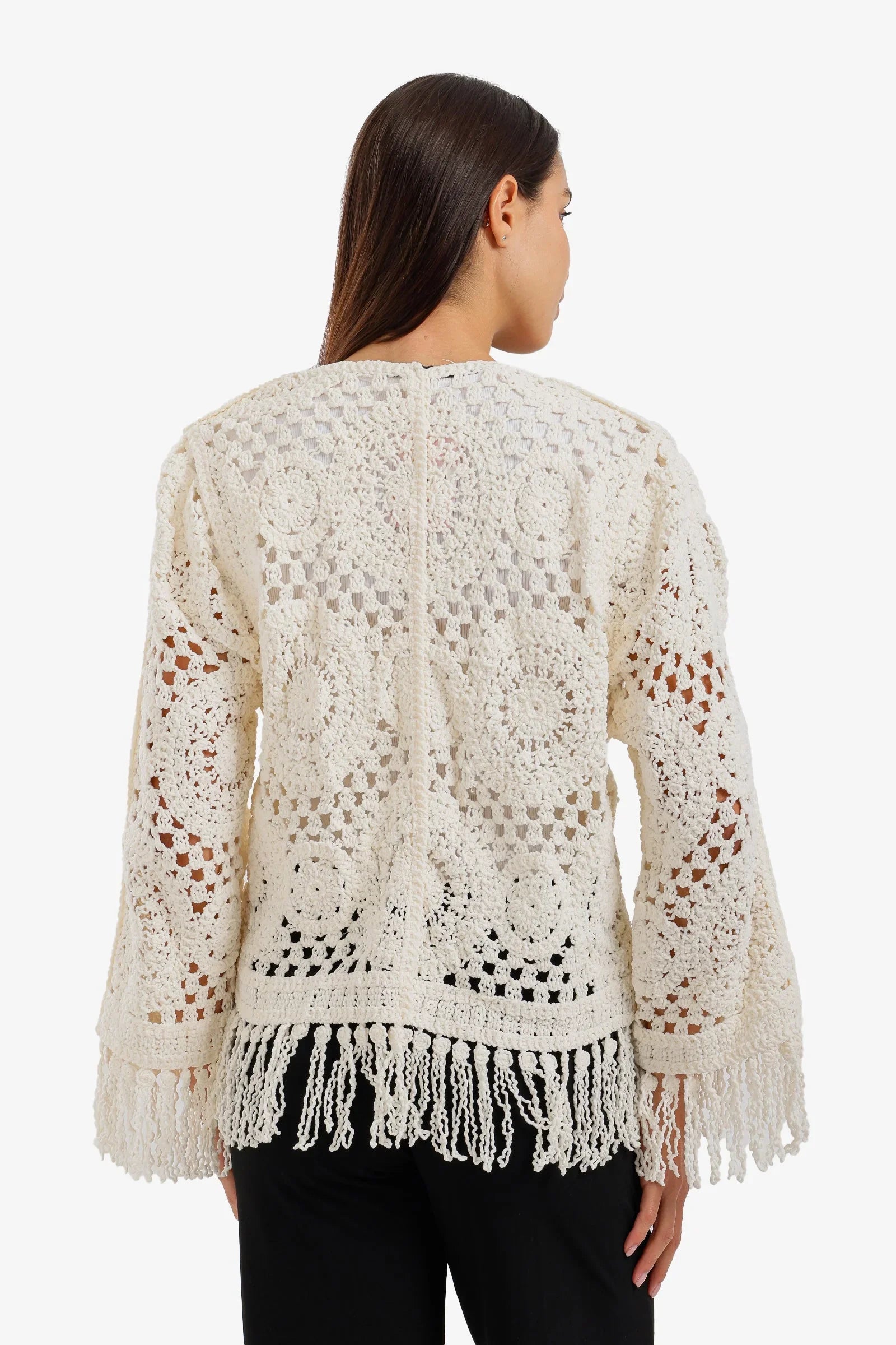 Fringed Crochet Kimono - Carina 3