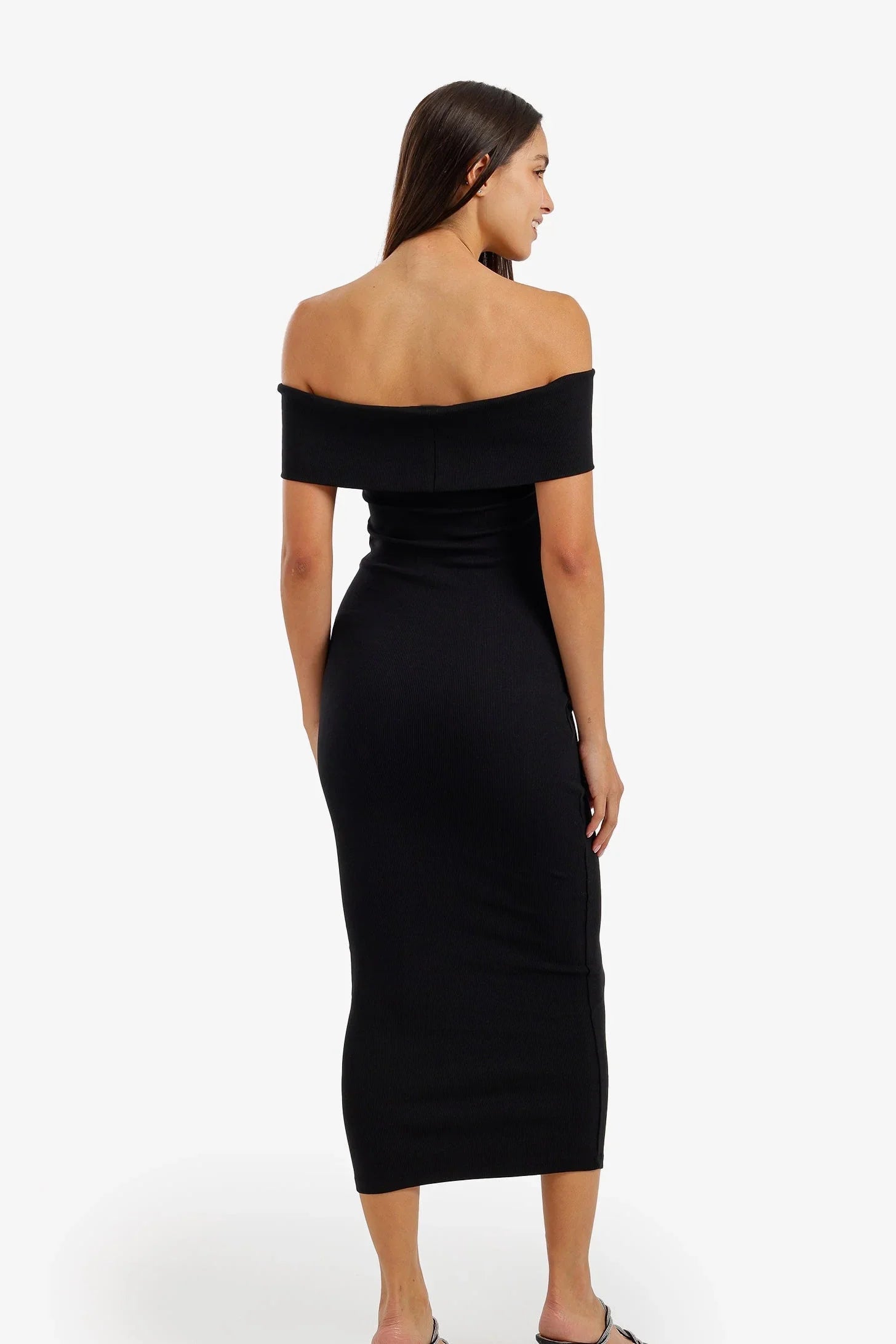 Off-Shoulder Ribbed Dress - Carina 3