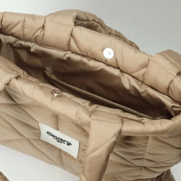 Brown Puffy Tote Bag - Covery - Babazzaro