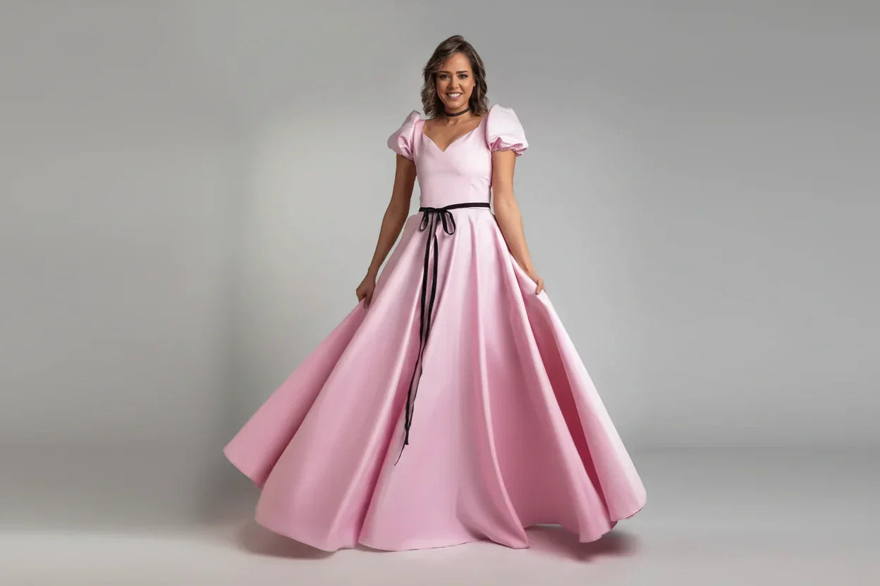 Reehan - A-Line puffed sleeve dress 1