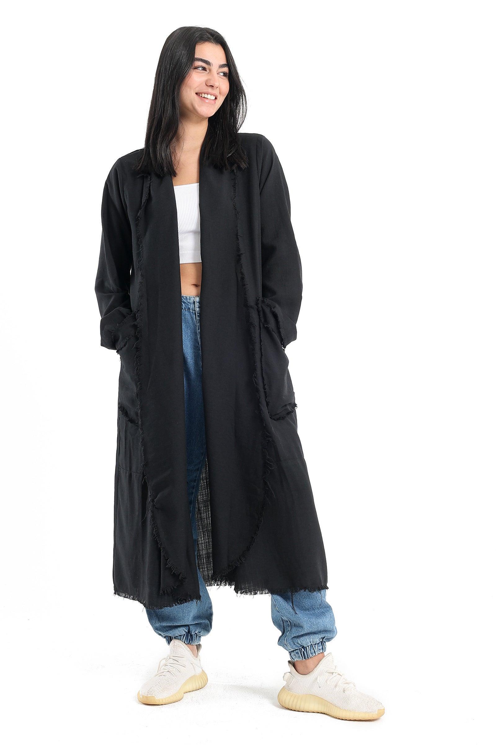 Clue - Plain Kimono with Tassel Hem 2