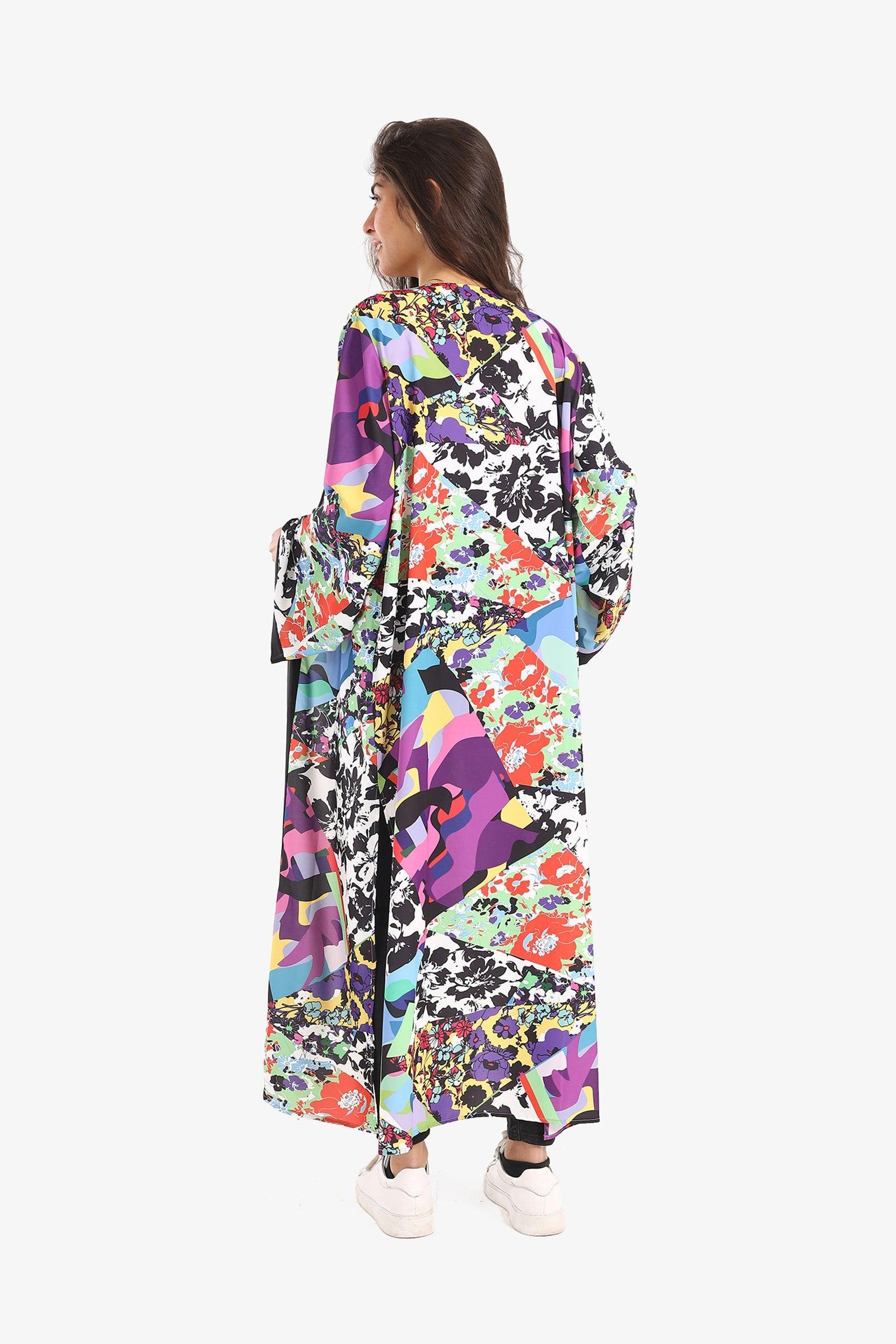 Clue - Printed Straight Hem Kimono 1