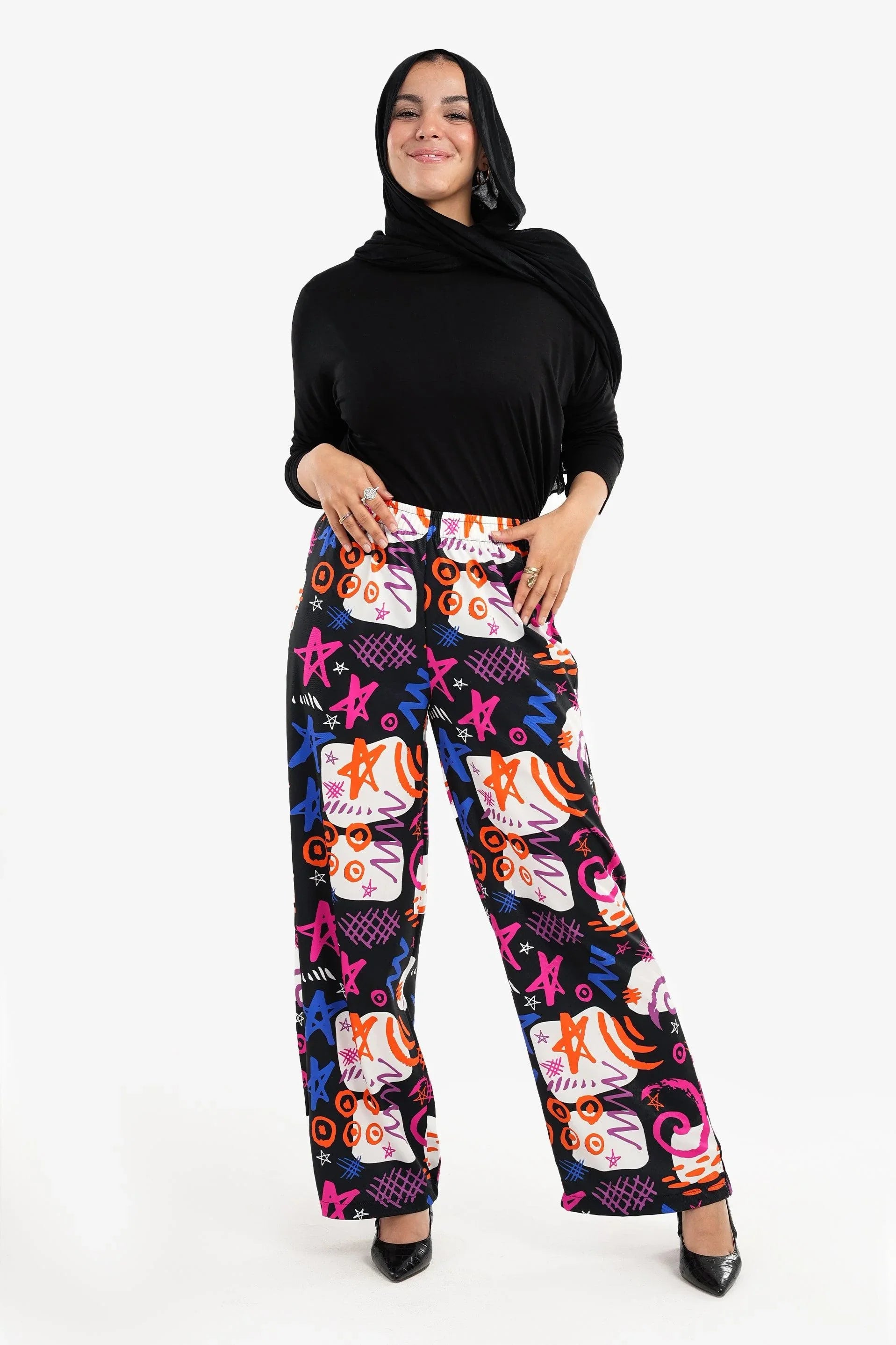 Clue - High Waist Printed Pants 3