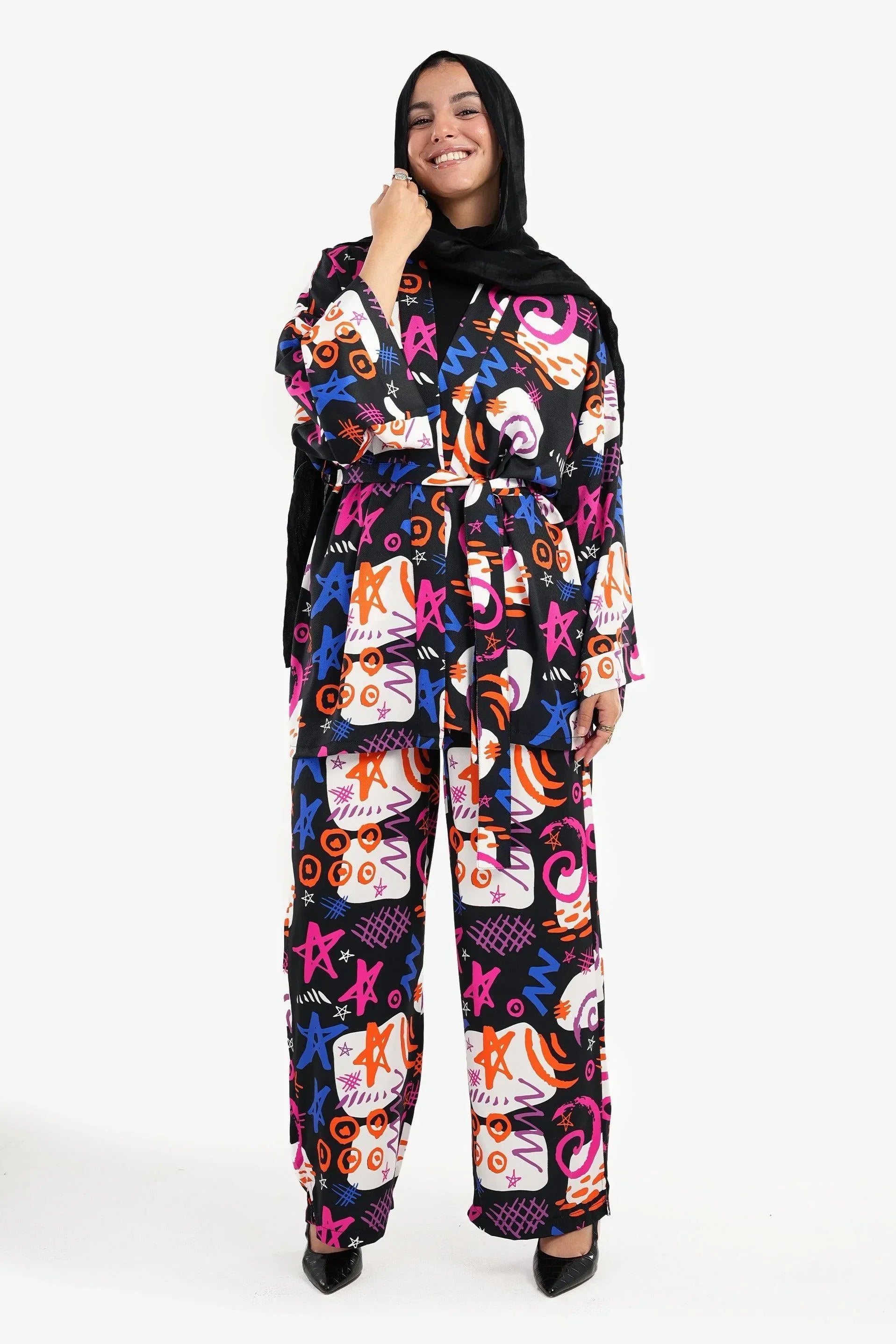 Clue - Bell Sleeves Printed Kimono 1