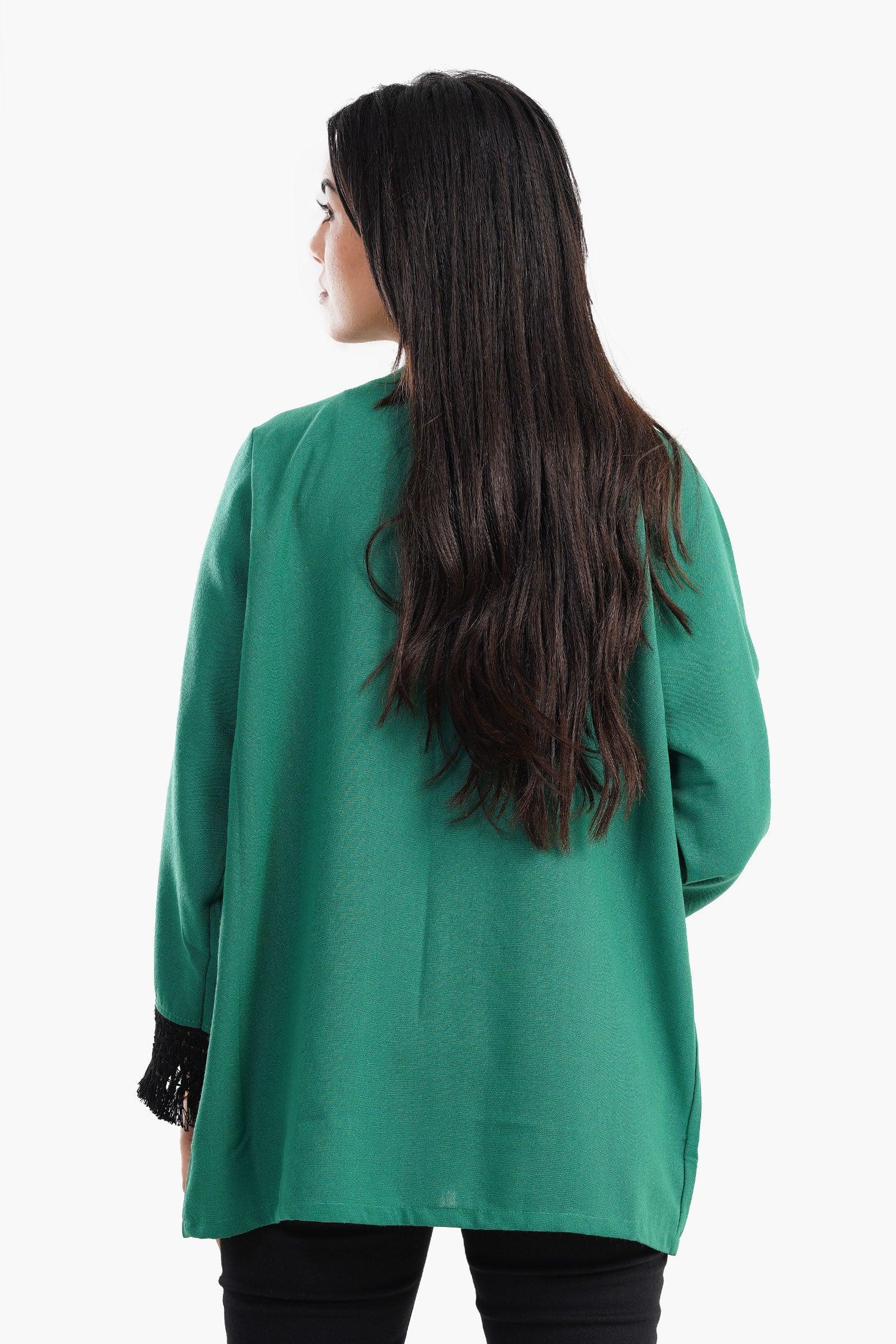 Clue - Cardigan with Fringe Cuffs 2