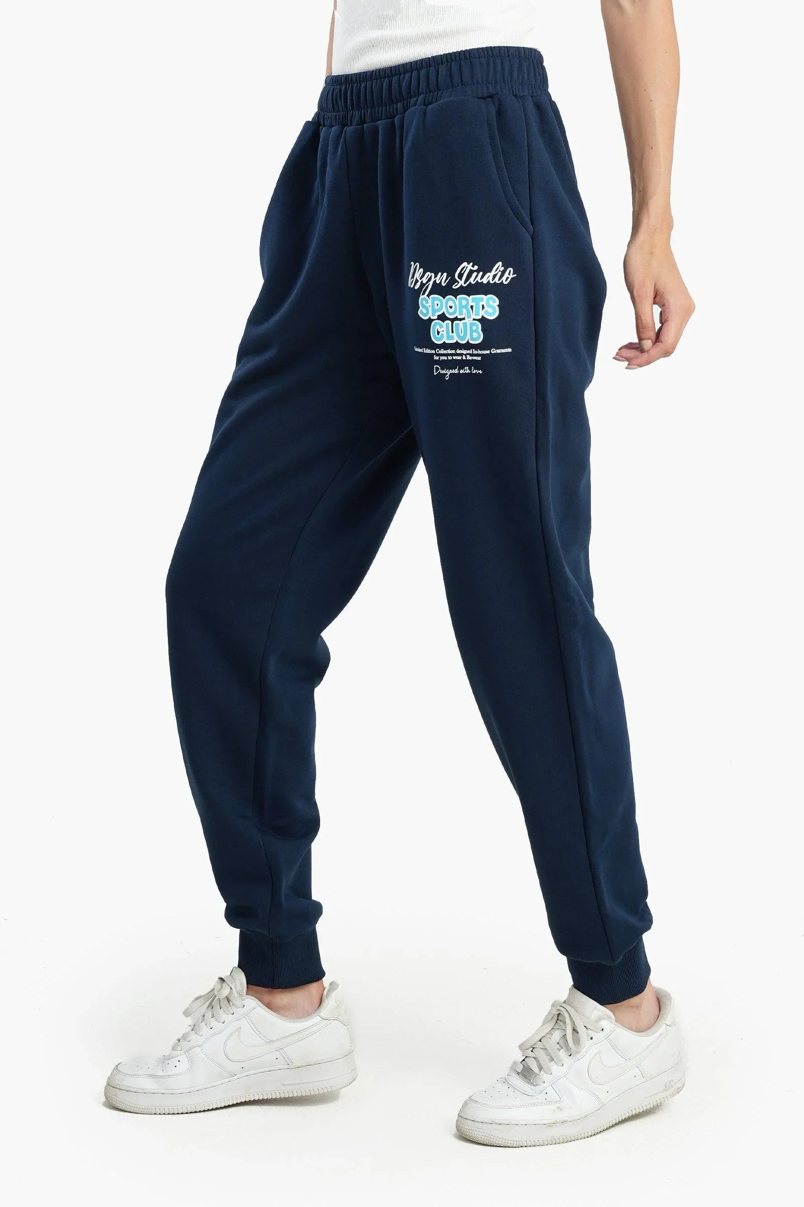 Clue - Navy Cotton Lounge Joggers 3
