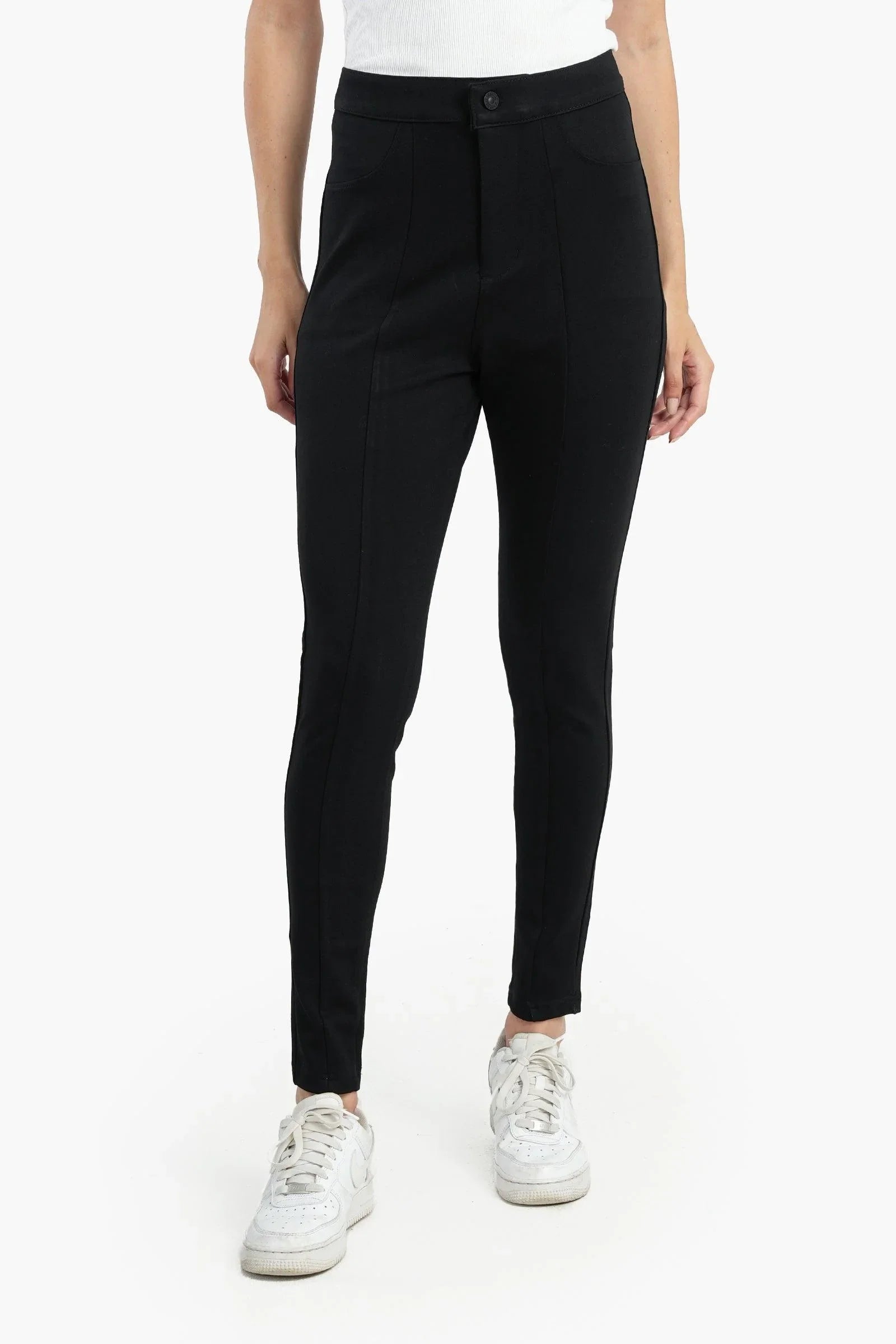 Clue - Cotton Blend Black Leggings 1