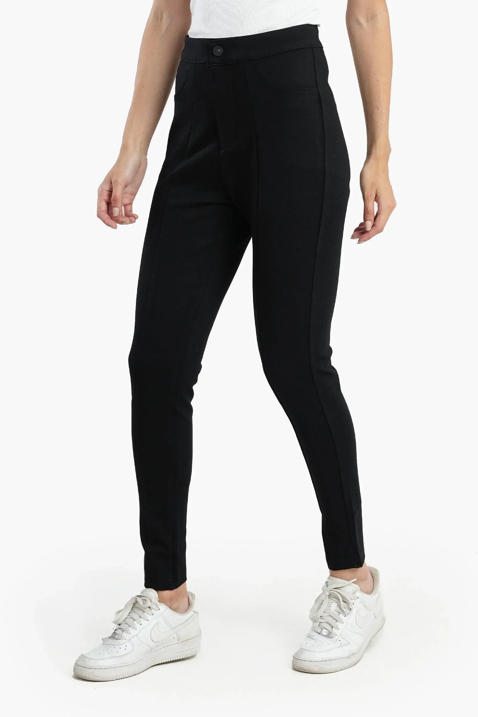 Clue - Cotton Blend Black Leggings 2