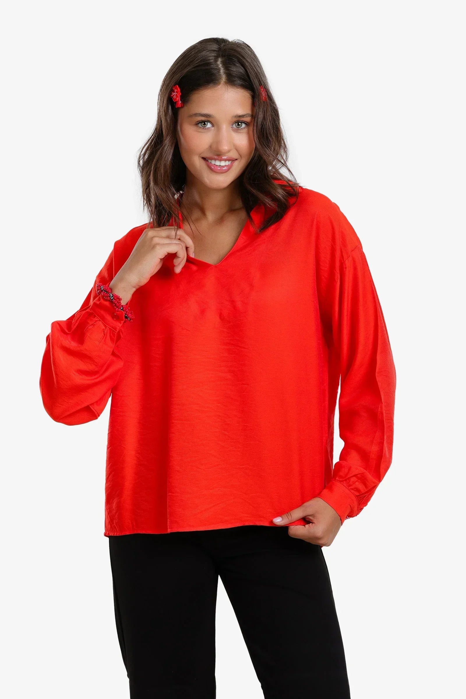 Clue - V-Neck Tencel Blouse 4