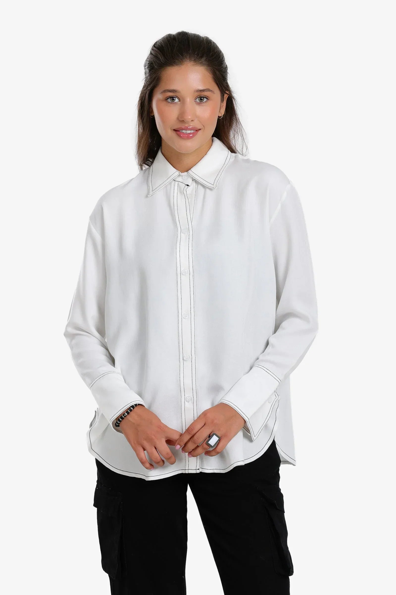 Clue - Shirt with Contrast Stitching 1